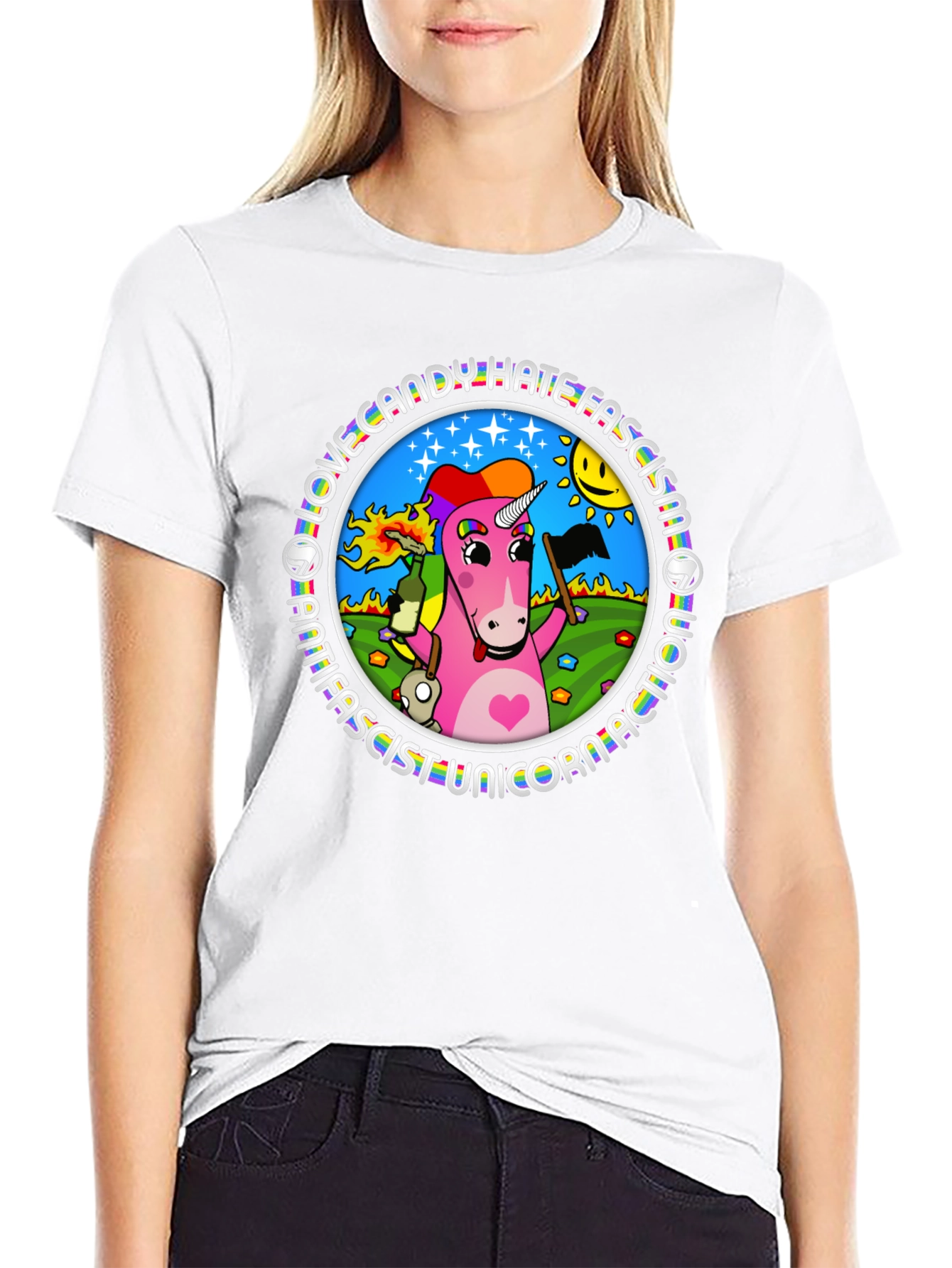 Antifascist Unicorn T-Shirt - Love Candy