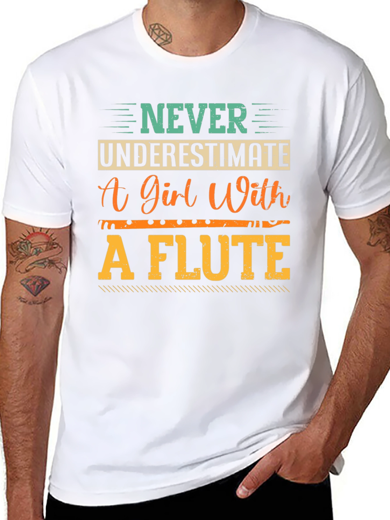 Never Underestimate a Girl with a Flute T-Shirt