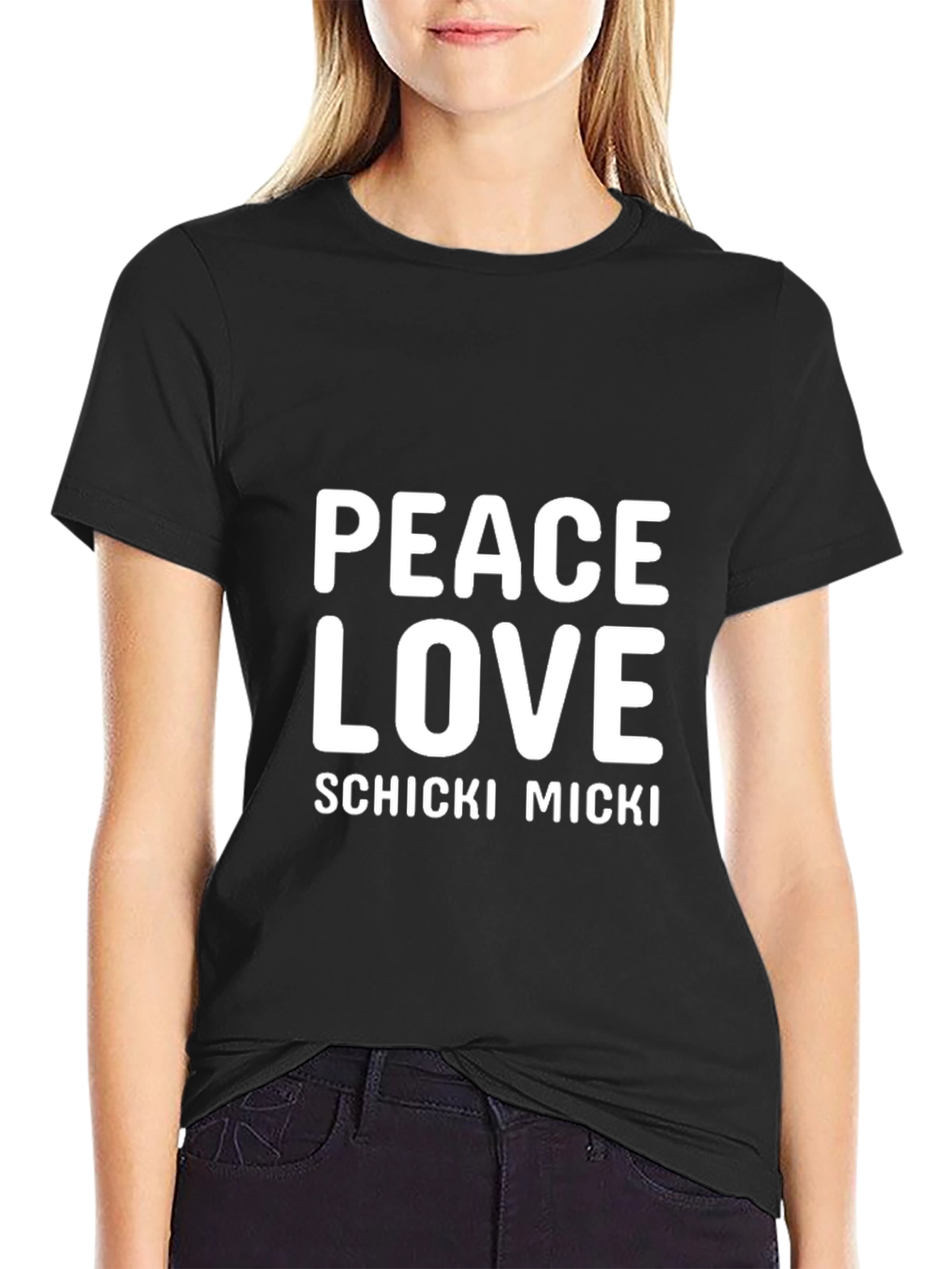 Peace Love Schicki Micki Black T-Shirt