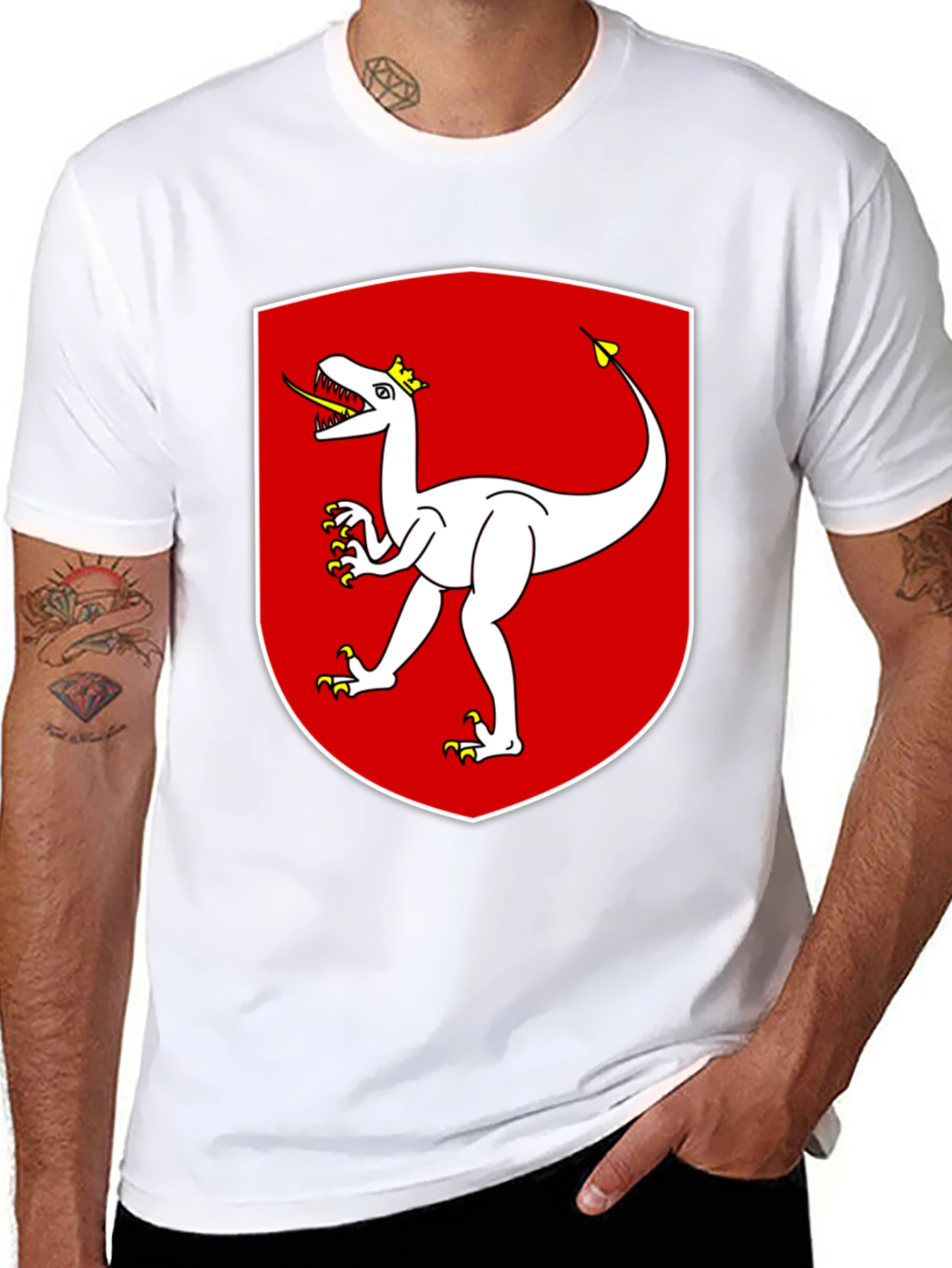 Dinosaur Crest Graphic Tee - Black