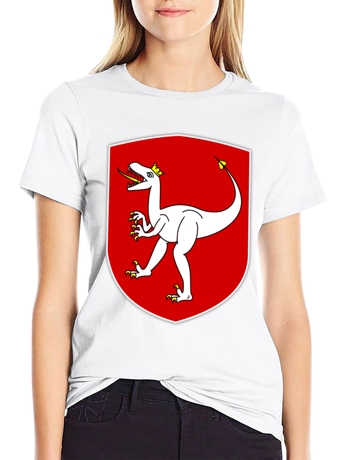 Dinosaur Crest Graphic Tee - Black