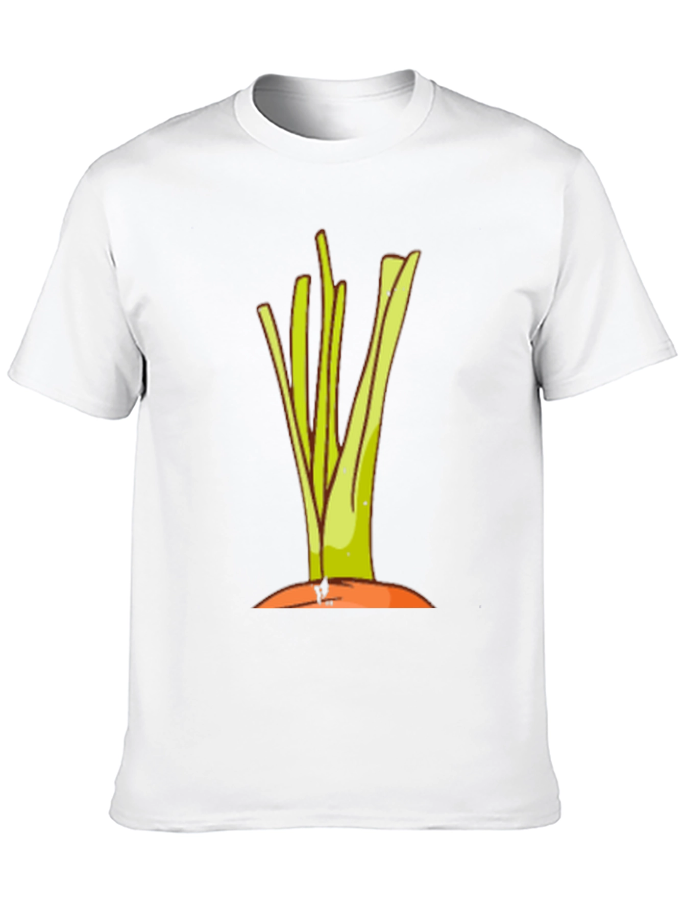 Cartoon Leek Graphic Black Tee