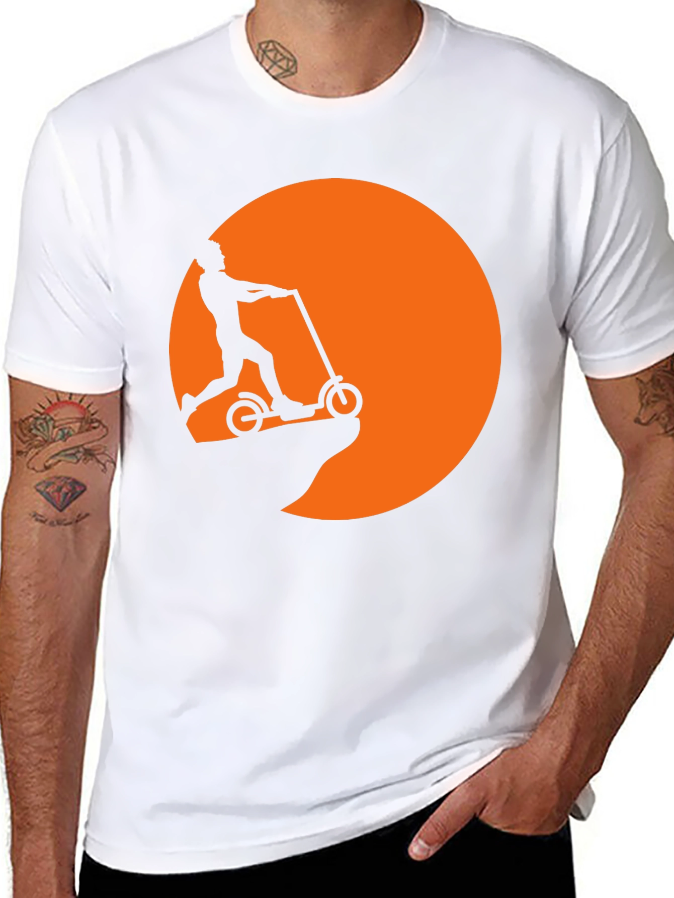 Scooter Sunset Graphic Tee - Black