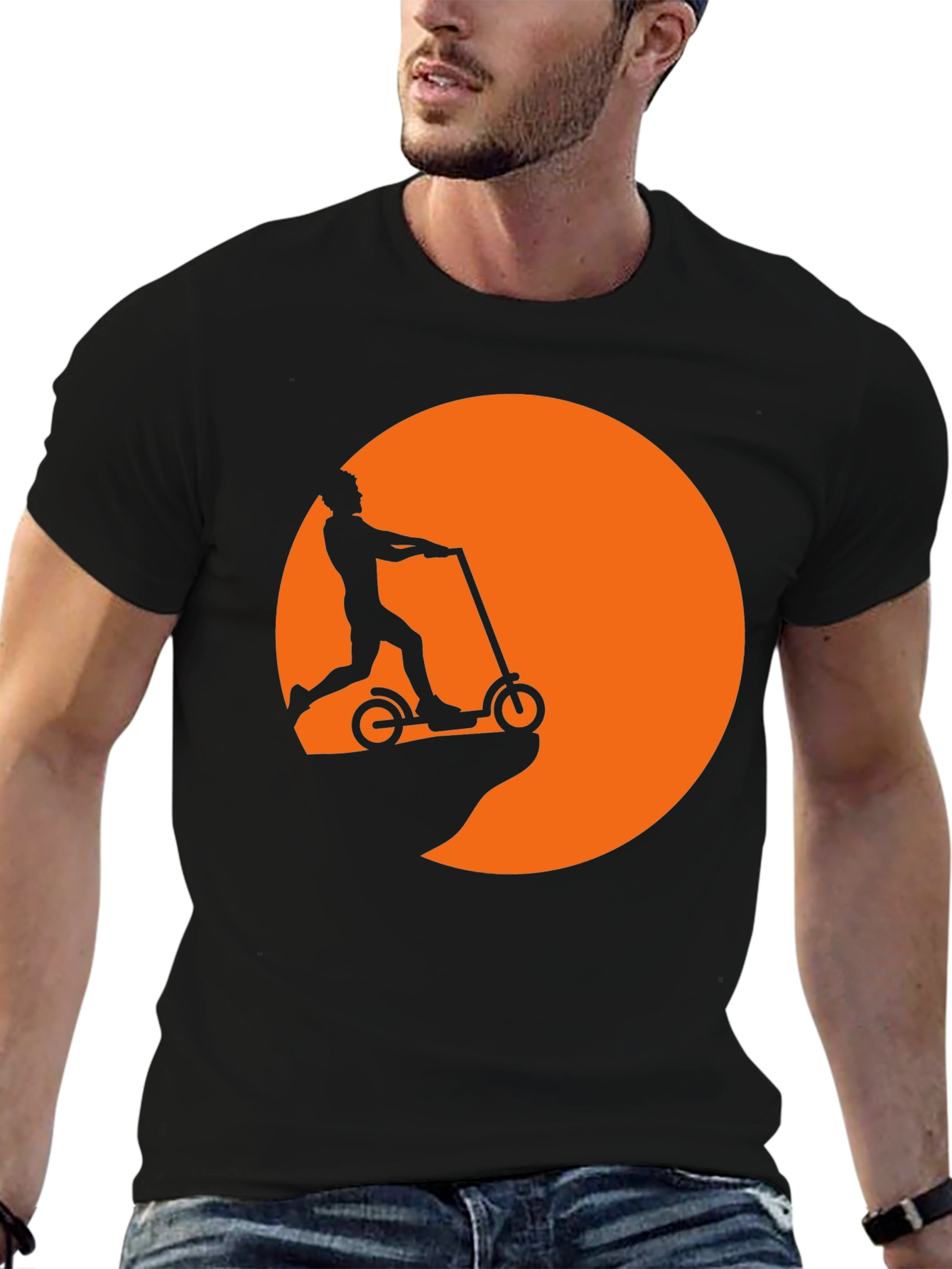 Scooter Sunset Graphic Tee - Black