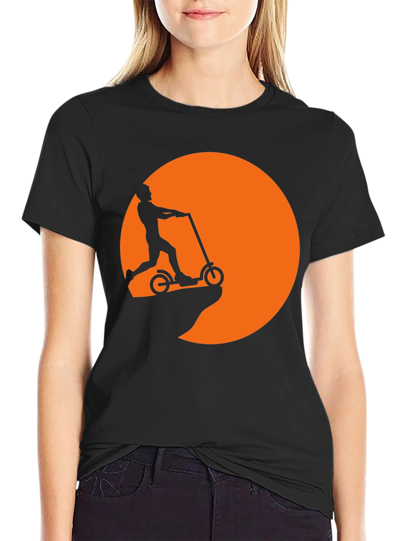 Scooter Sunset Graphic Tee - Black