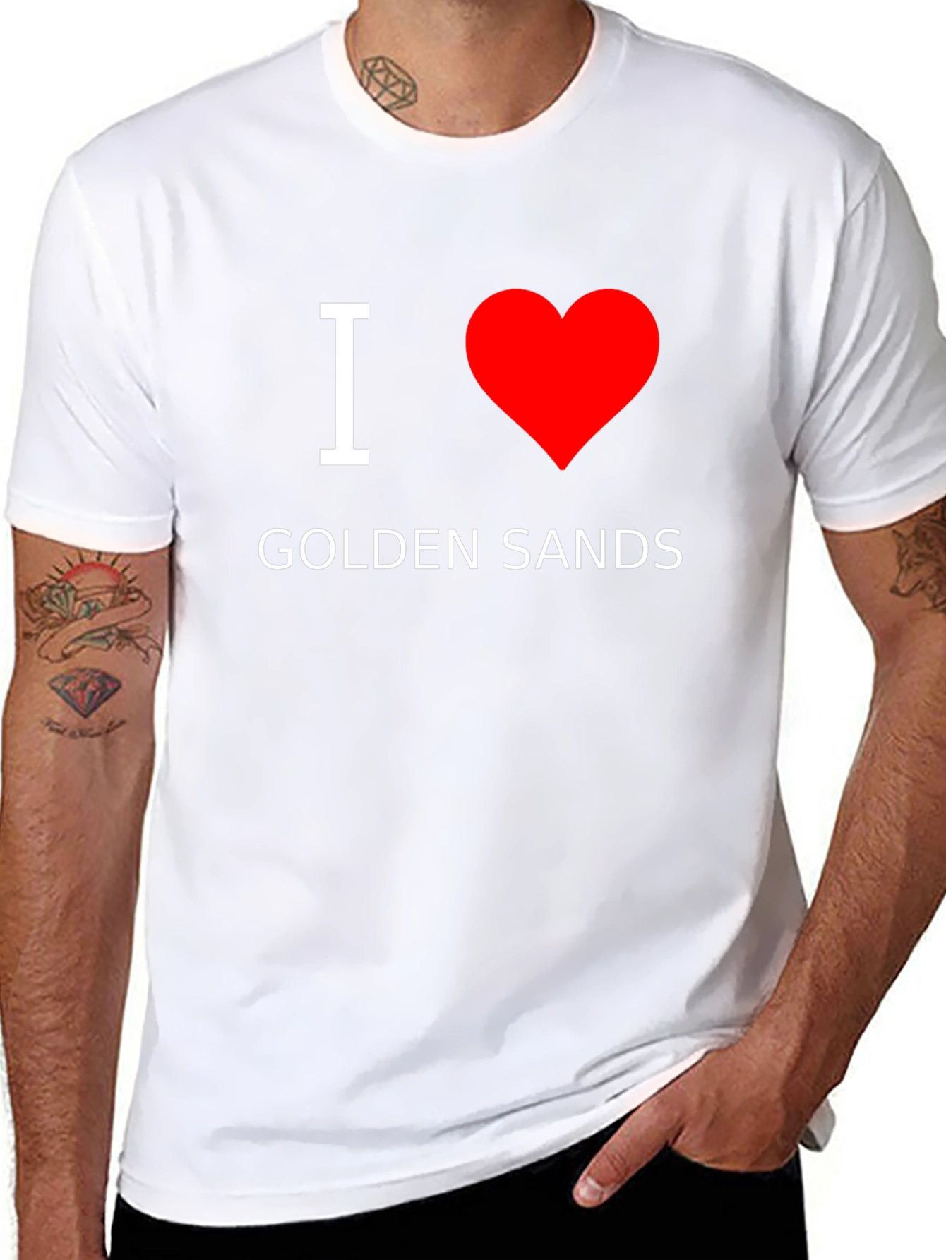 I Heart Golden Sands Black T-Shirt
