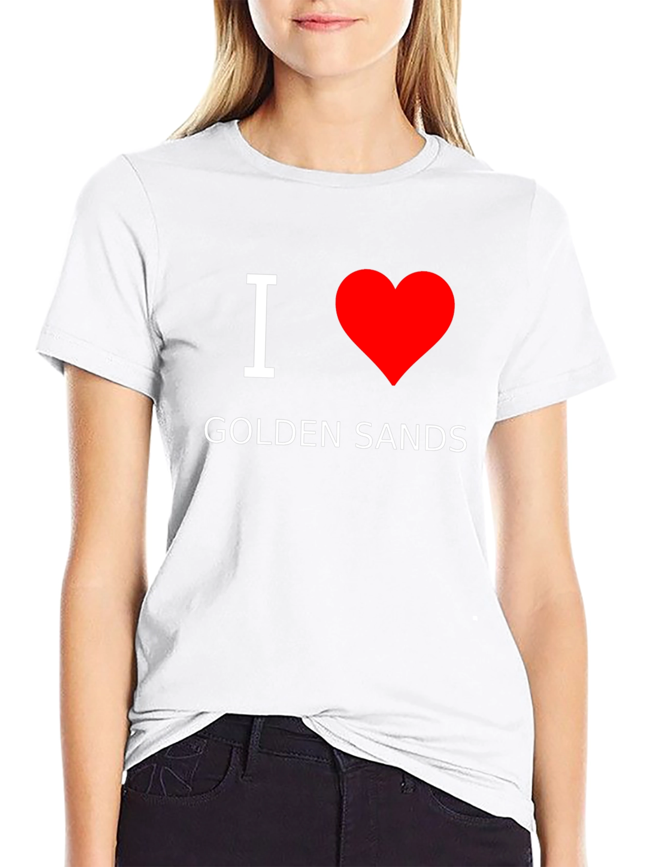 I Heart Golden Sands Black T-Shirt