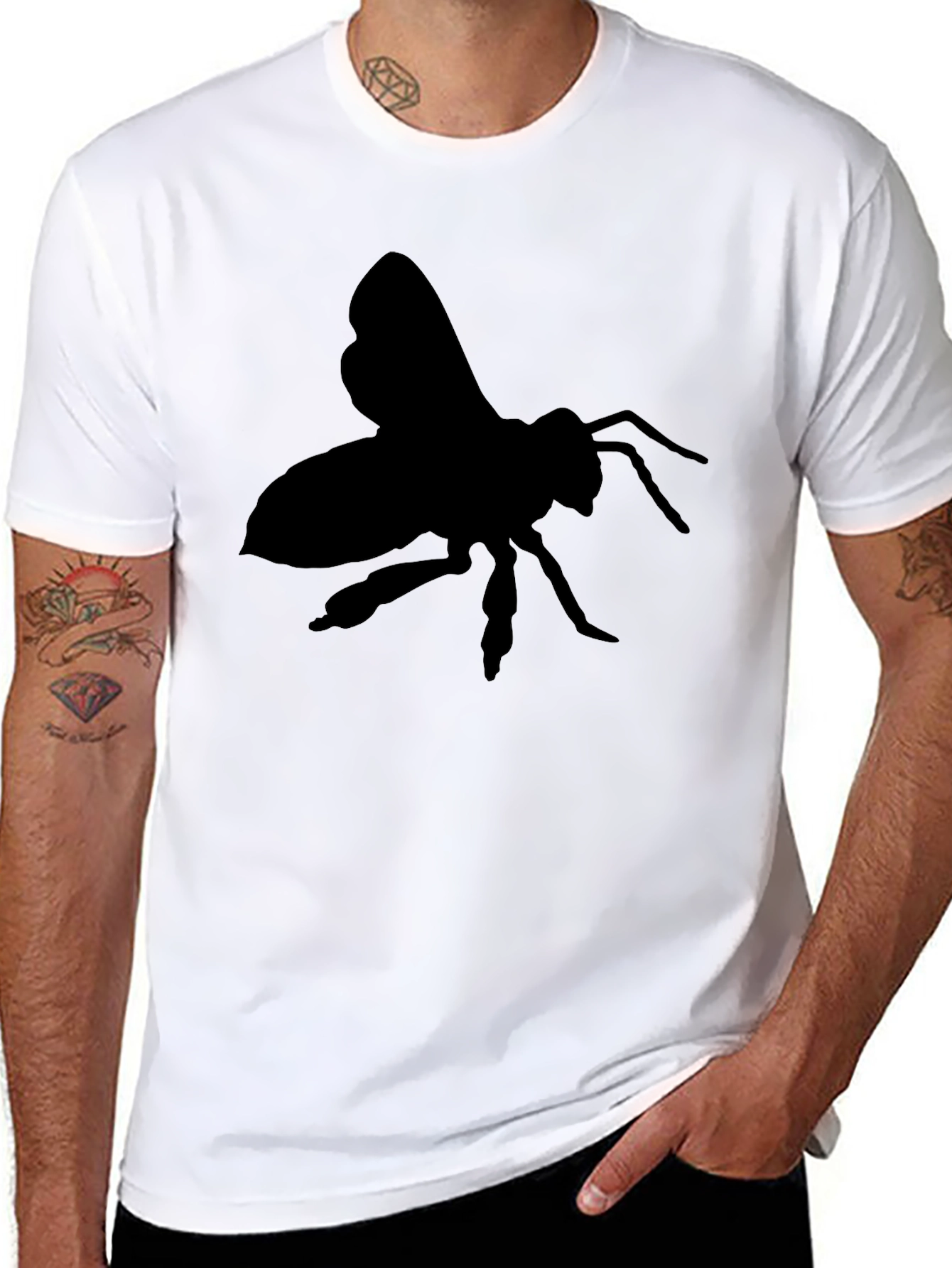 Black Bee Silhouette Graphic Tee - Mens Casual Fit
