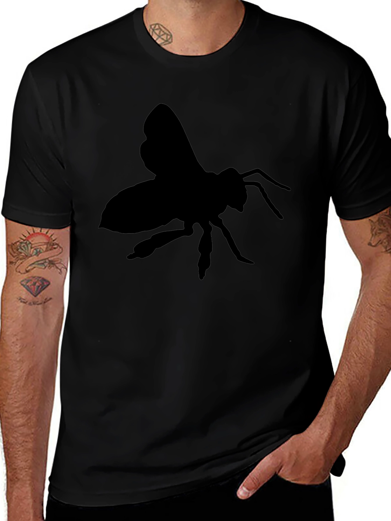 Black Bee Silhouette Graphic Tee - Mens Casual Fit
