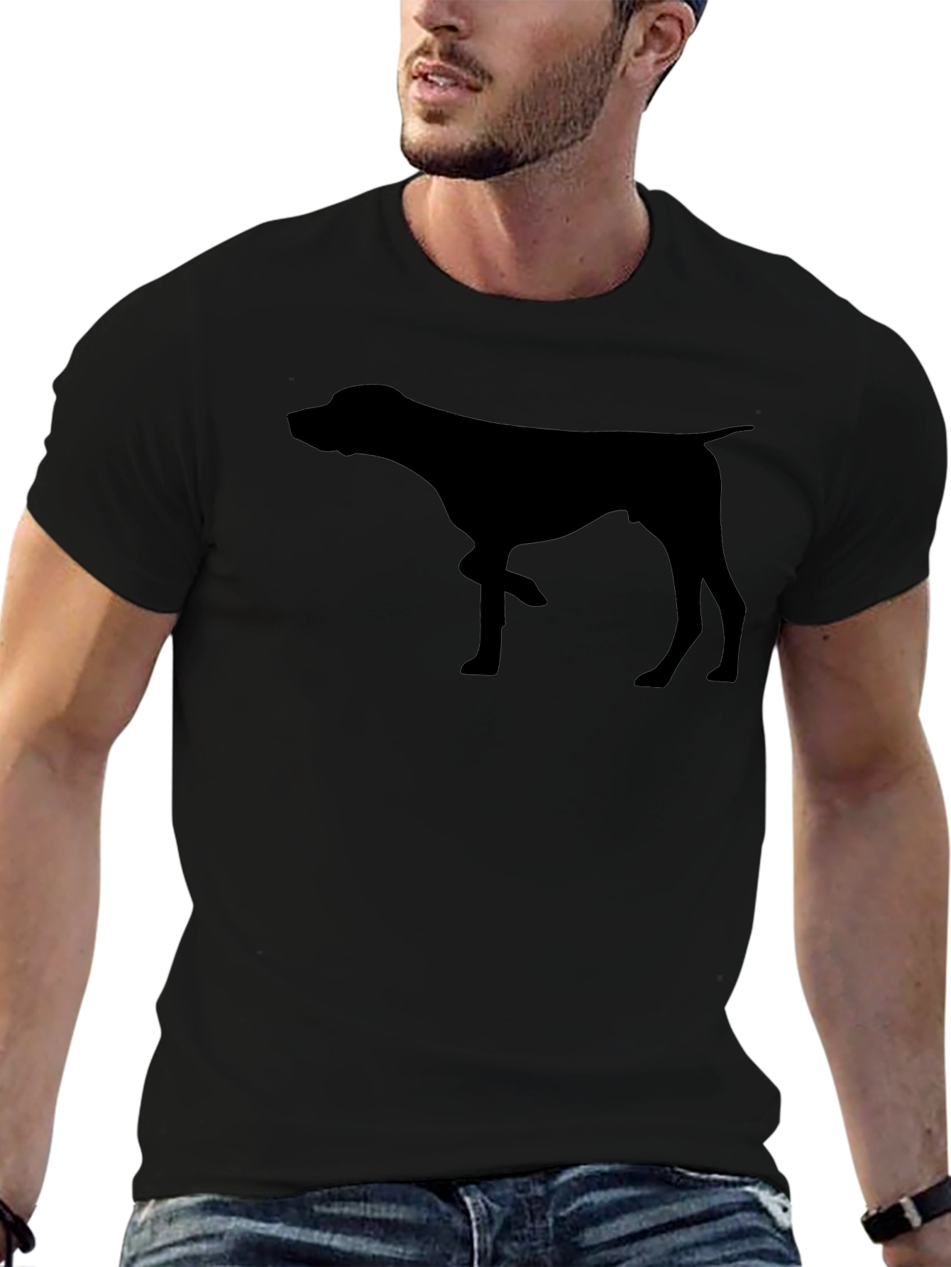 Pointer Dog Silhouette Graphic T-Shirt