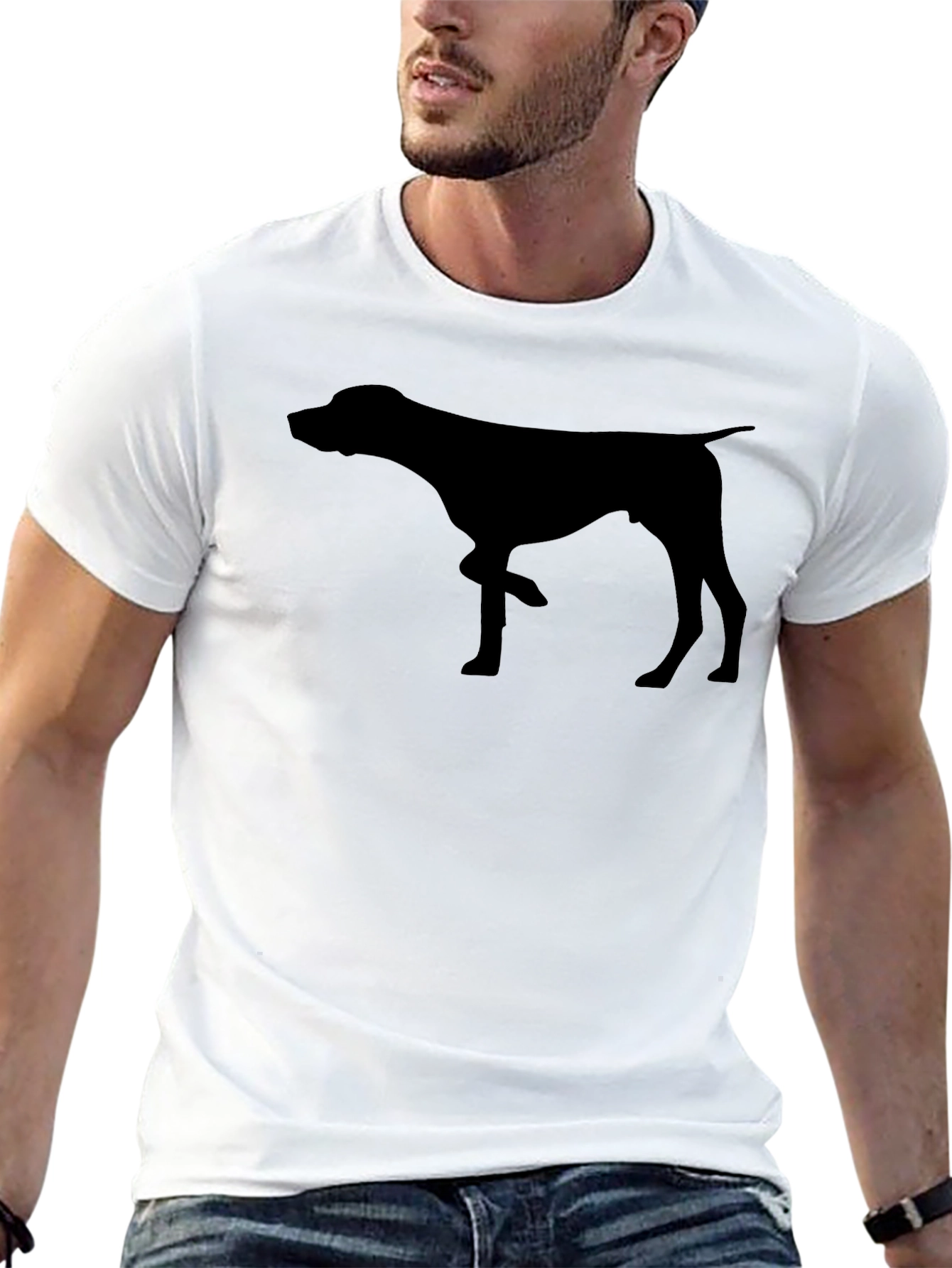 Pointer Dog Silhouette Graphic T-Shirt