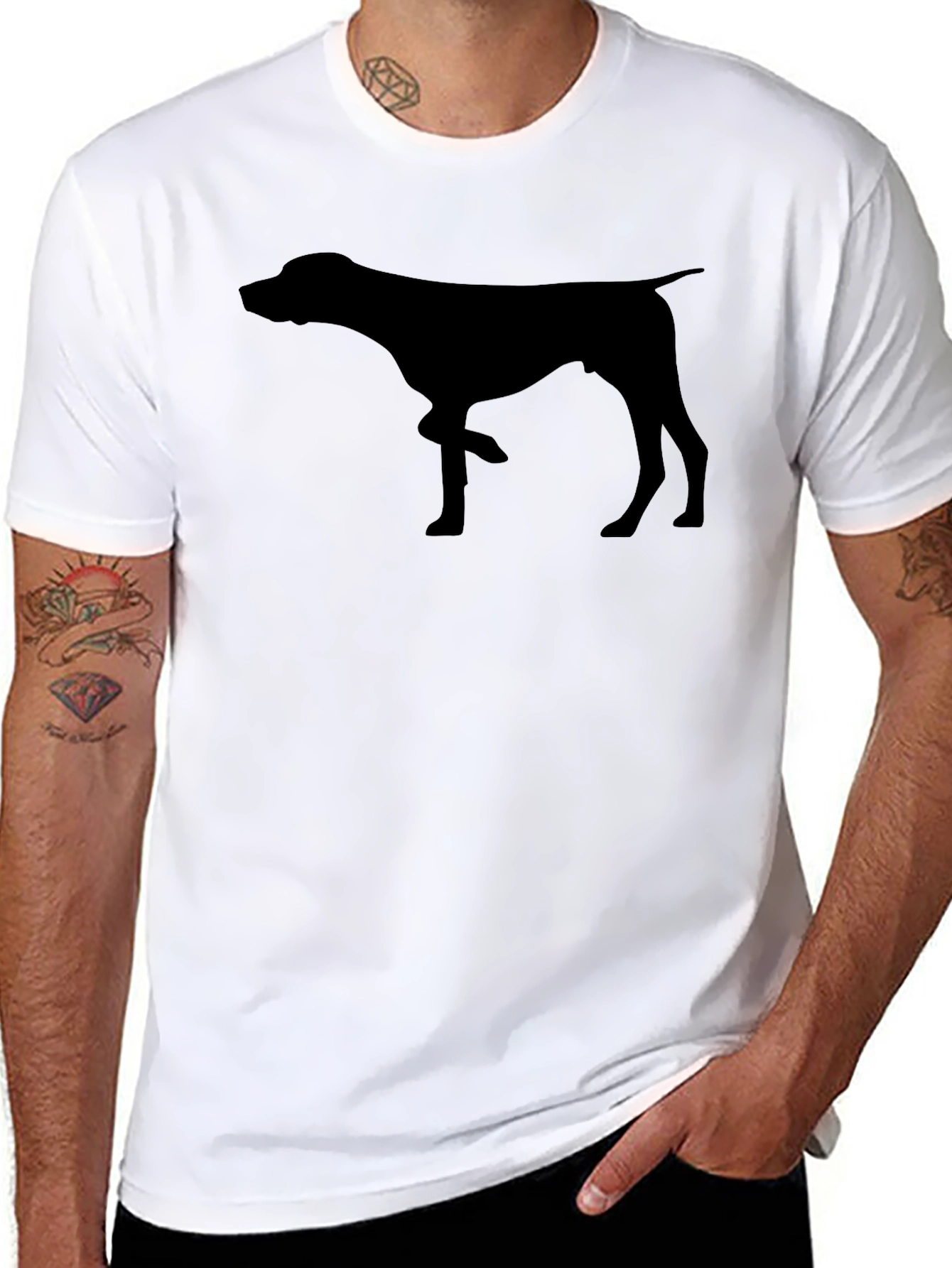 Pointer Dog Silhouette Graphic T-Shirt