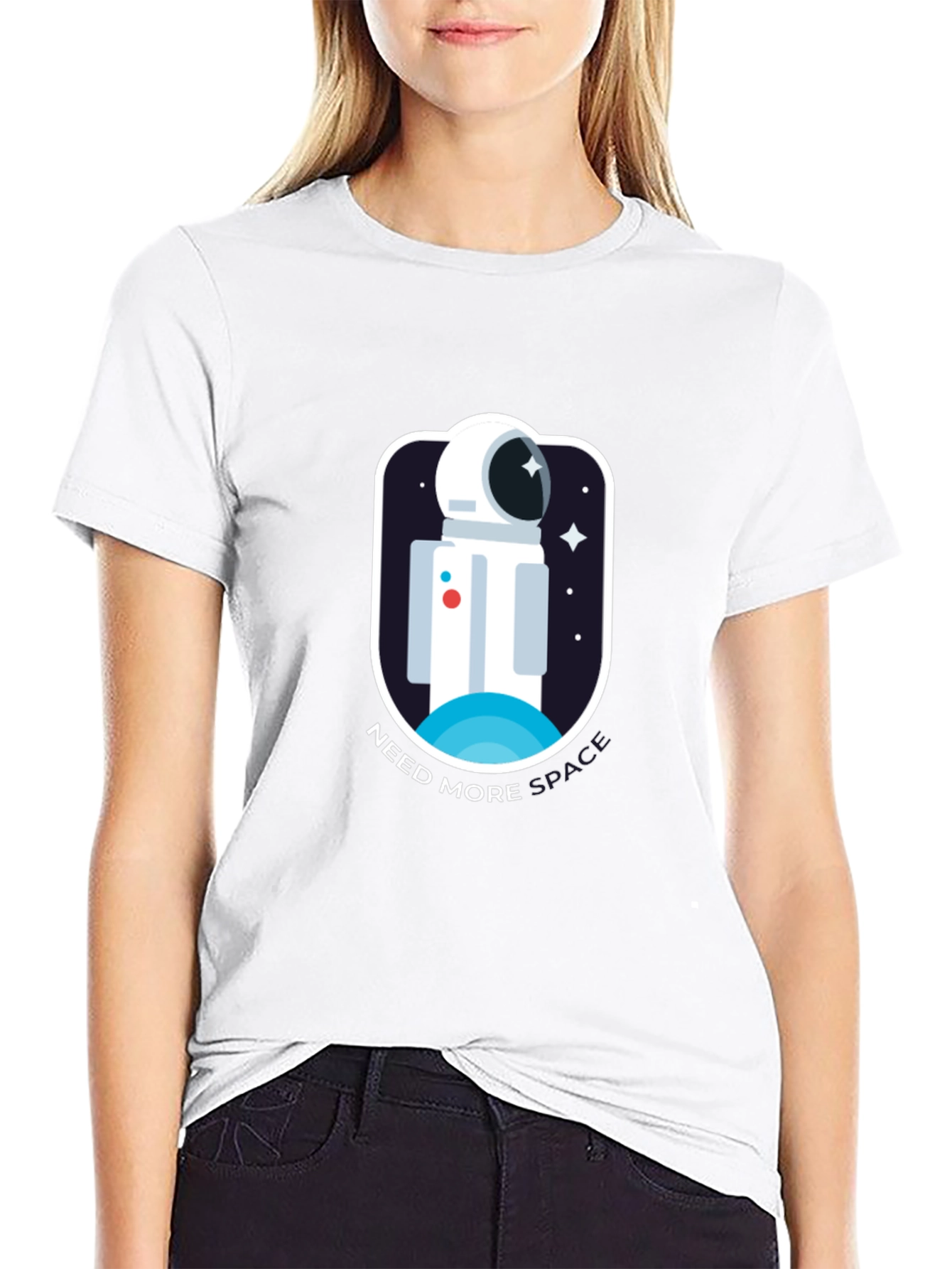 Need More Space Black T-Shirt Astronaut Graphic Tee