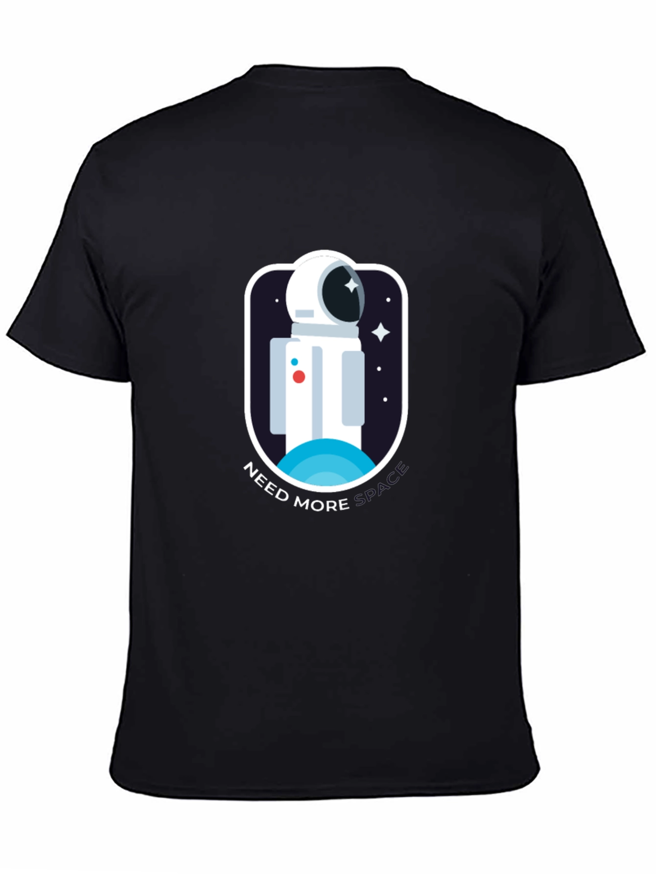 Need More Space Black T-Shirt Astronaut Graphic Tee