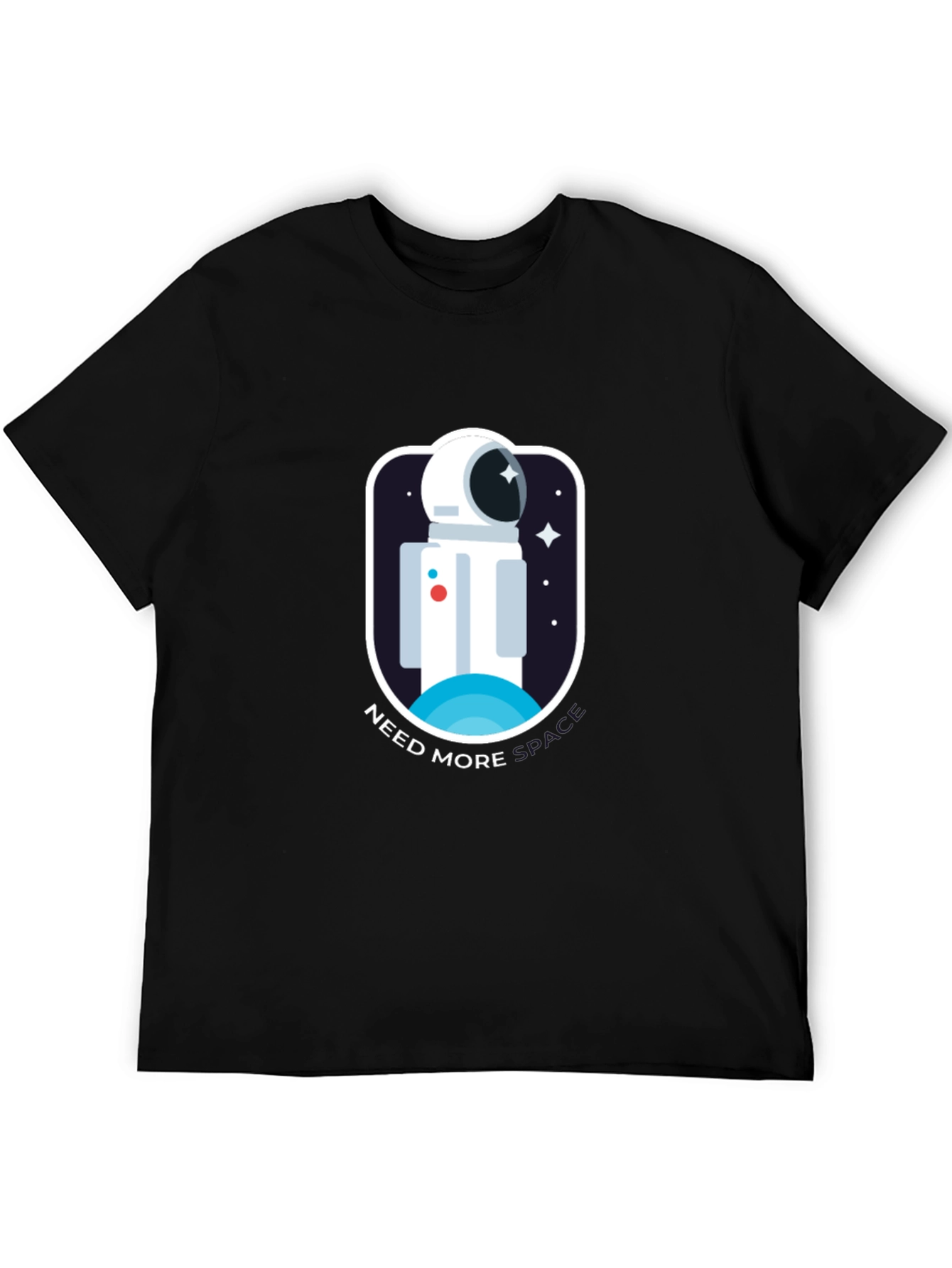 Need More Space Black T-Shirt Astronaut Graphic Tee