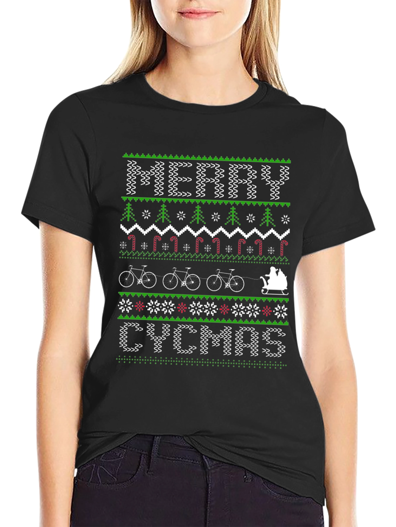 Merry CYCMAS Ugly Christmas Sweater Style T-Shirt