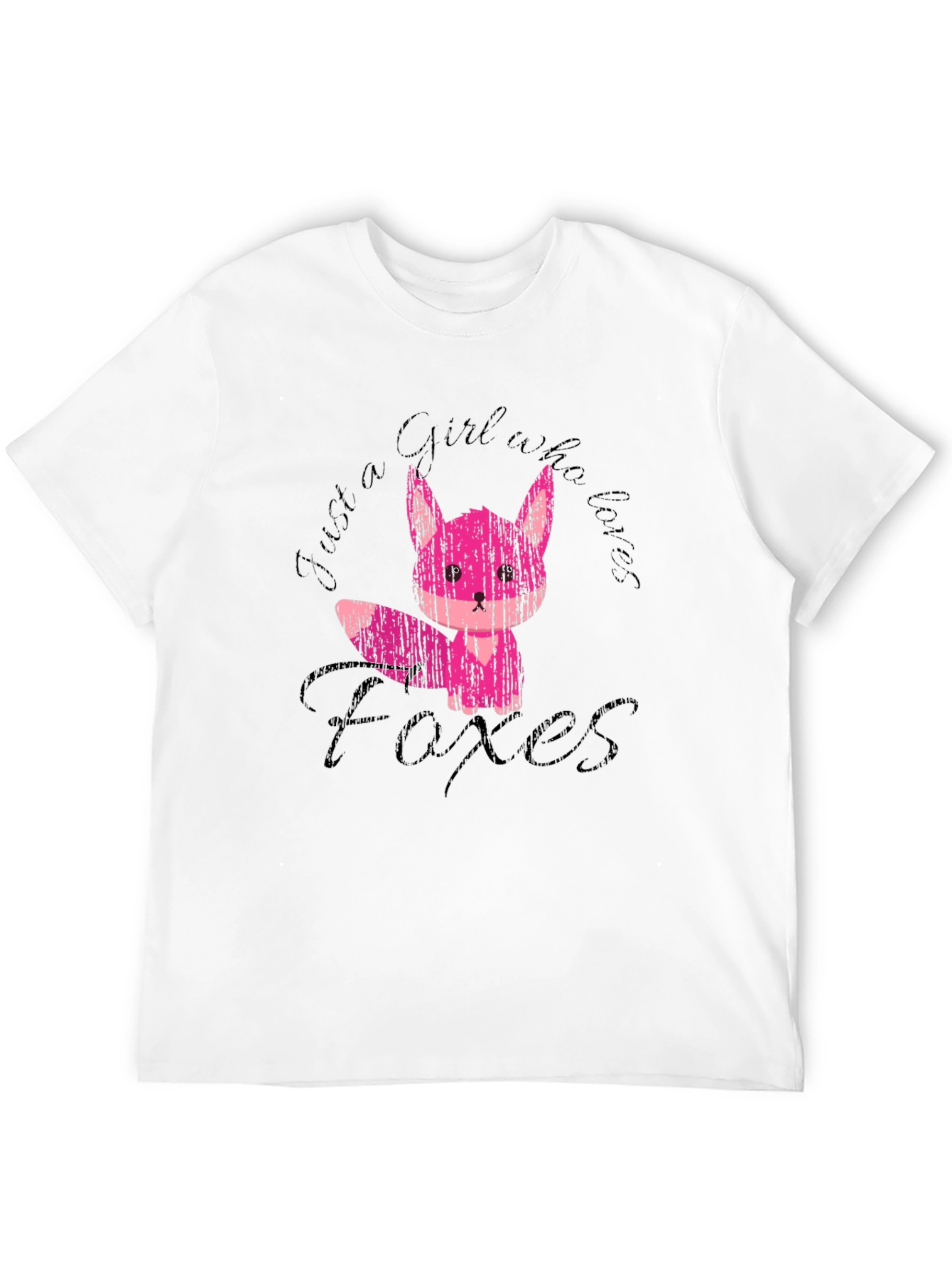 Girl Who Loves Foxes Black T-Shirt