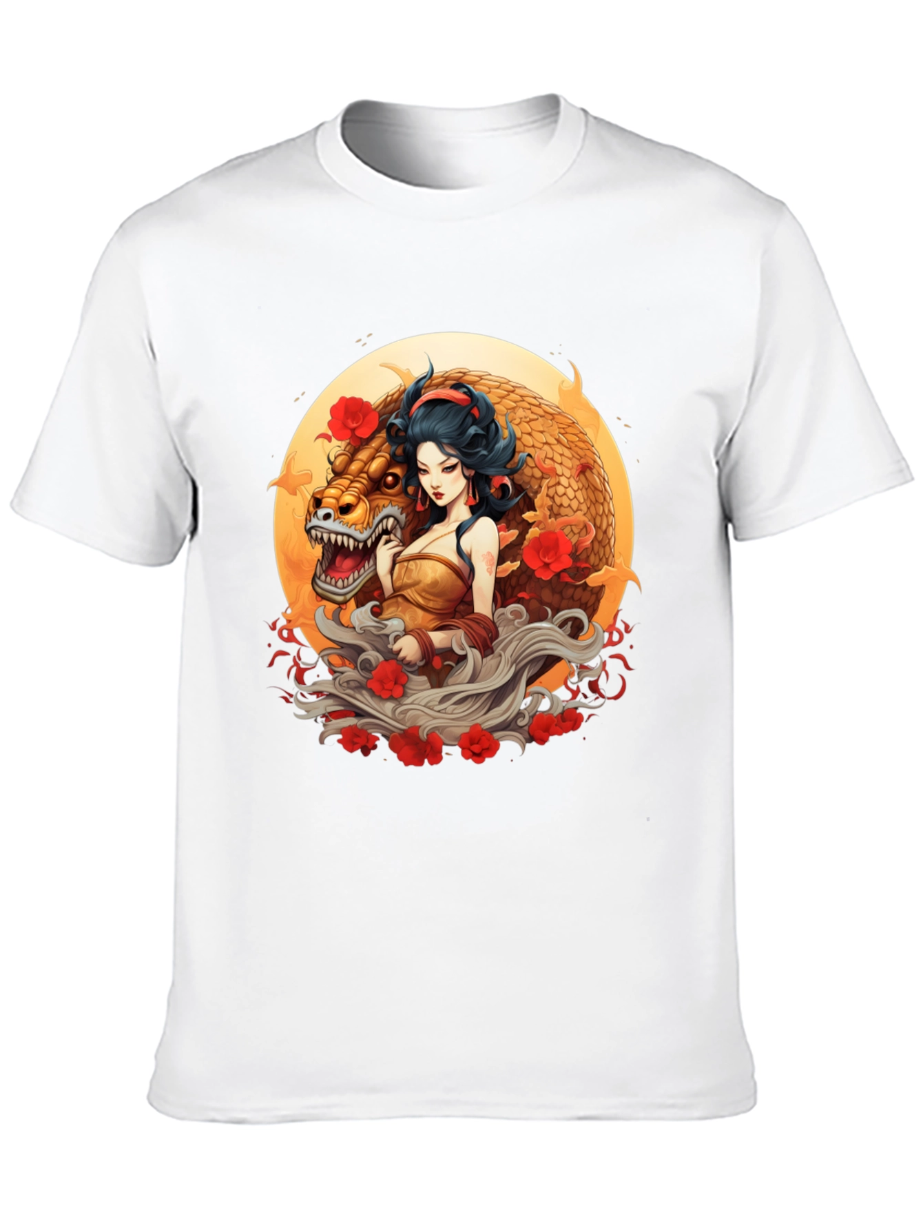 Dragon Goddess Graphic Tee - Unique Art Design