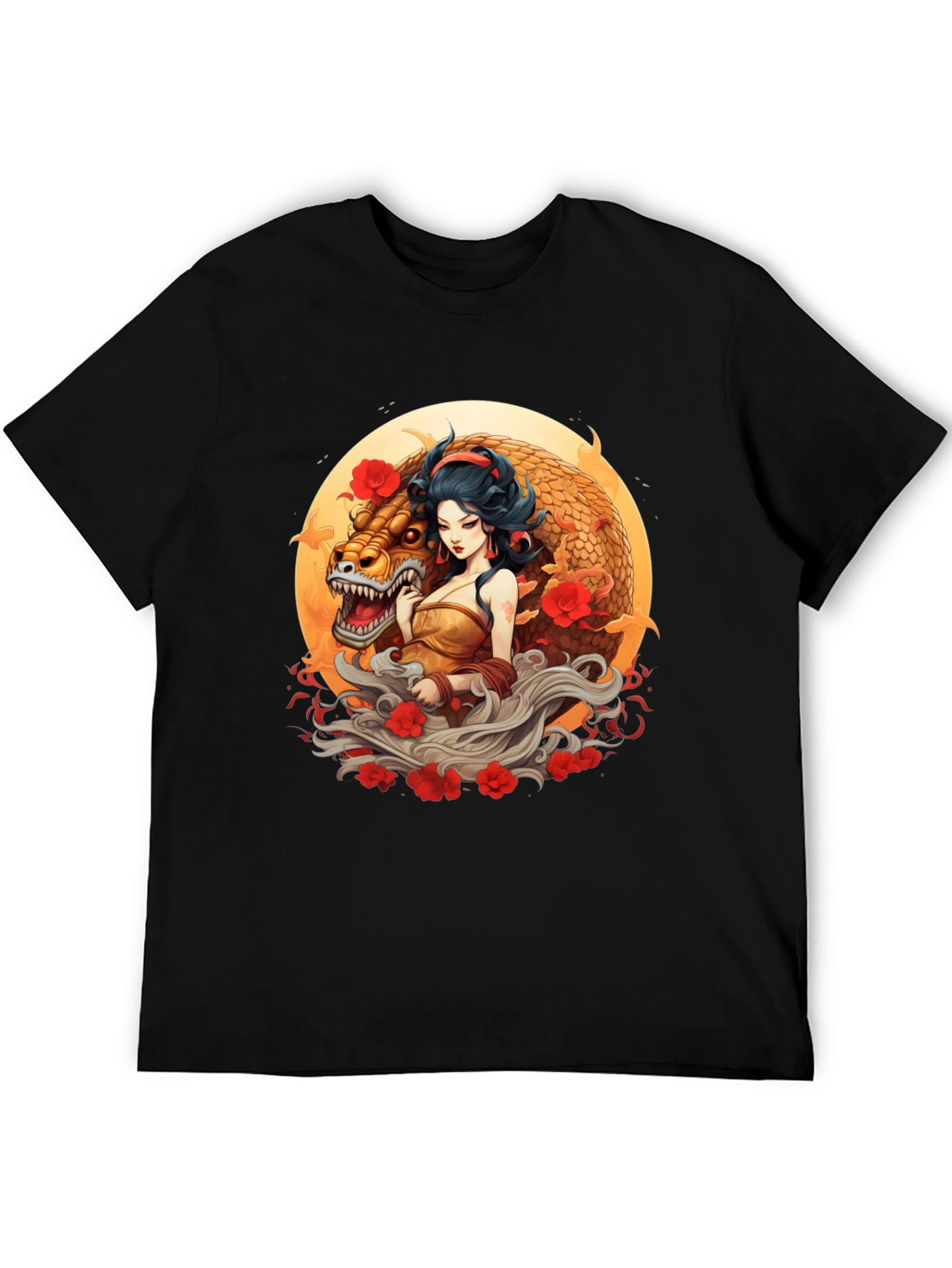 Dragon Goddess Graphic Tee - Unique Art Design