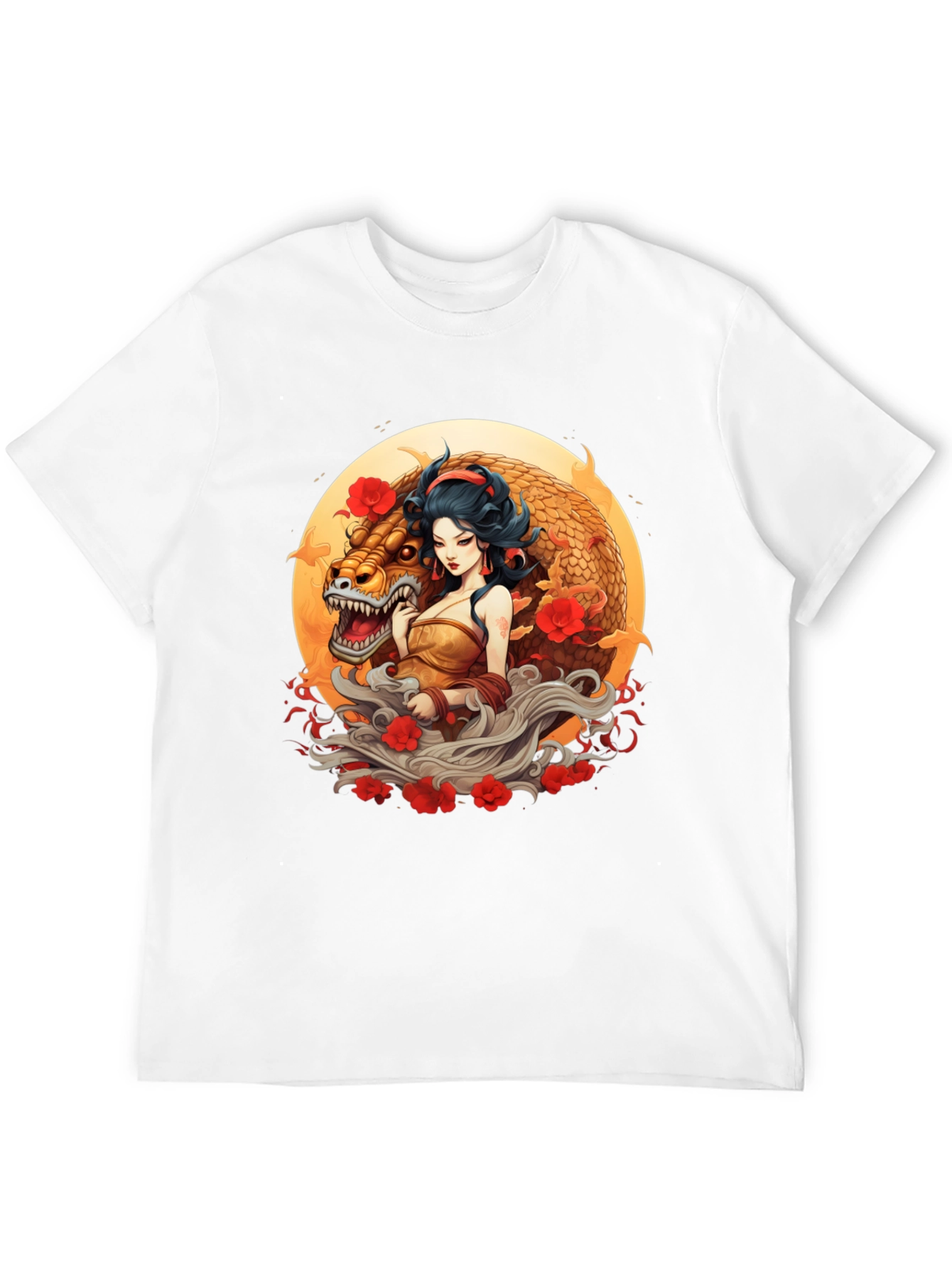 Dragon Goddess Graphic Tee - Unique Art Design