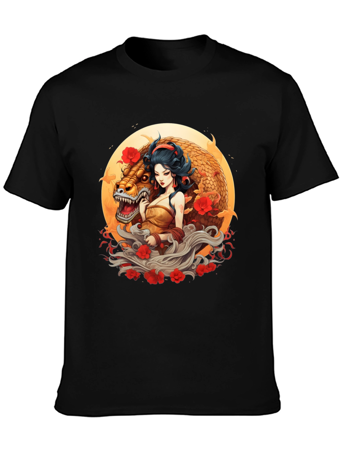 Dragon Goddess Graphic Tee - Unique Art Design