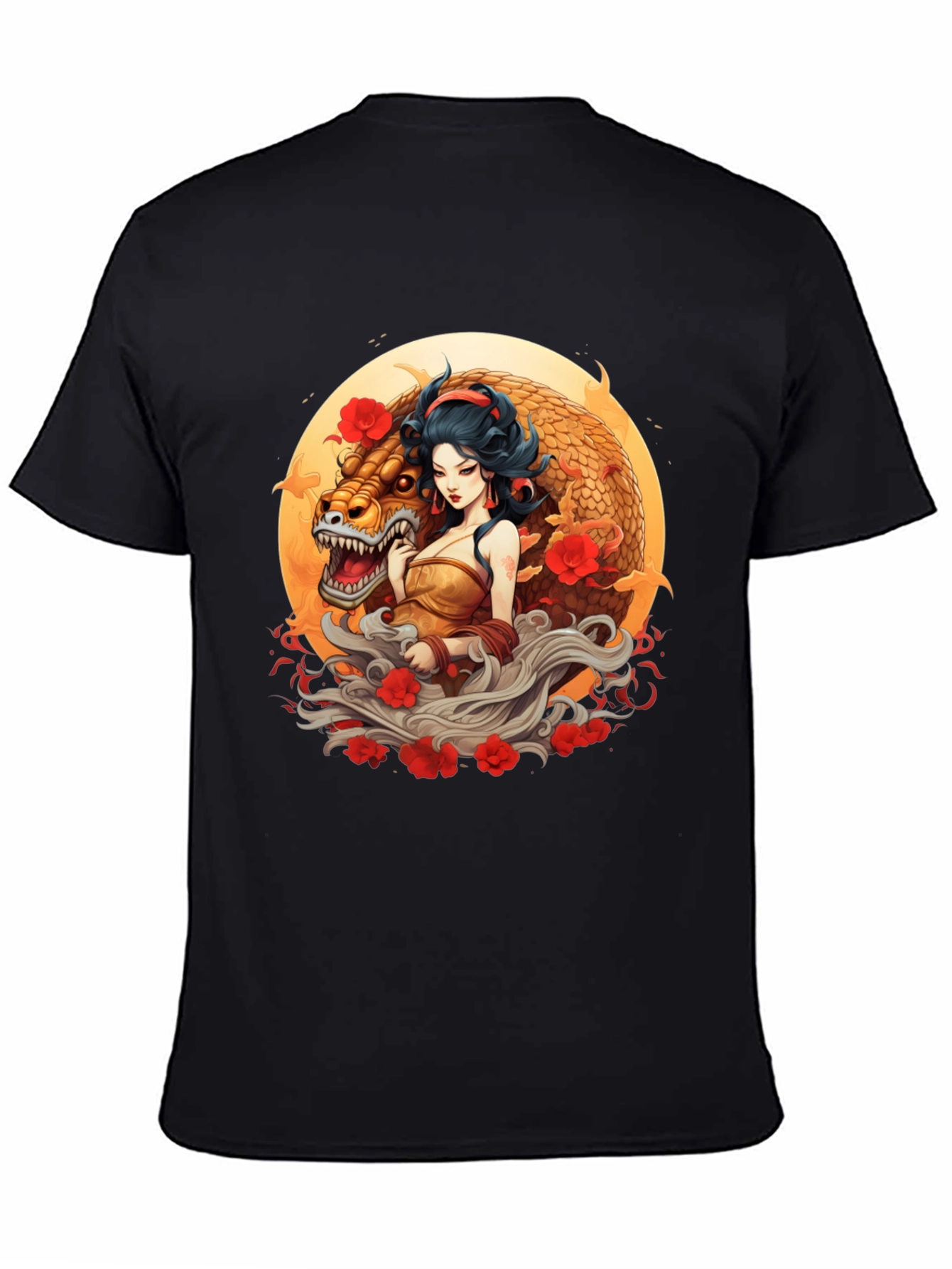 Dragon Goddess Graphic Tee - Unique Art Design
