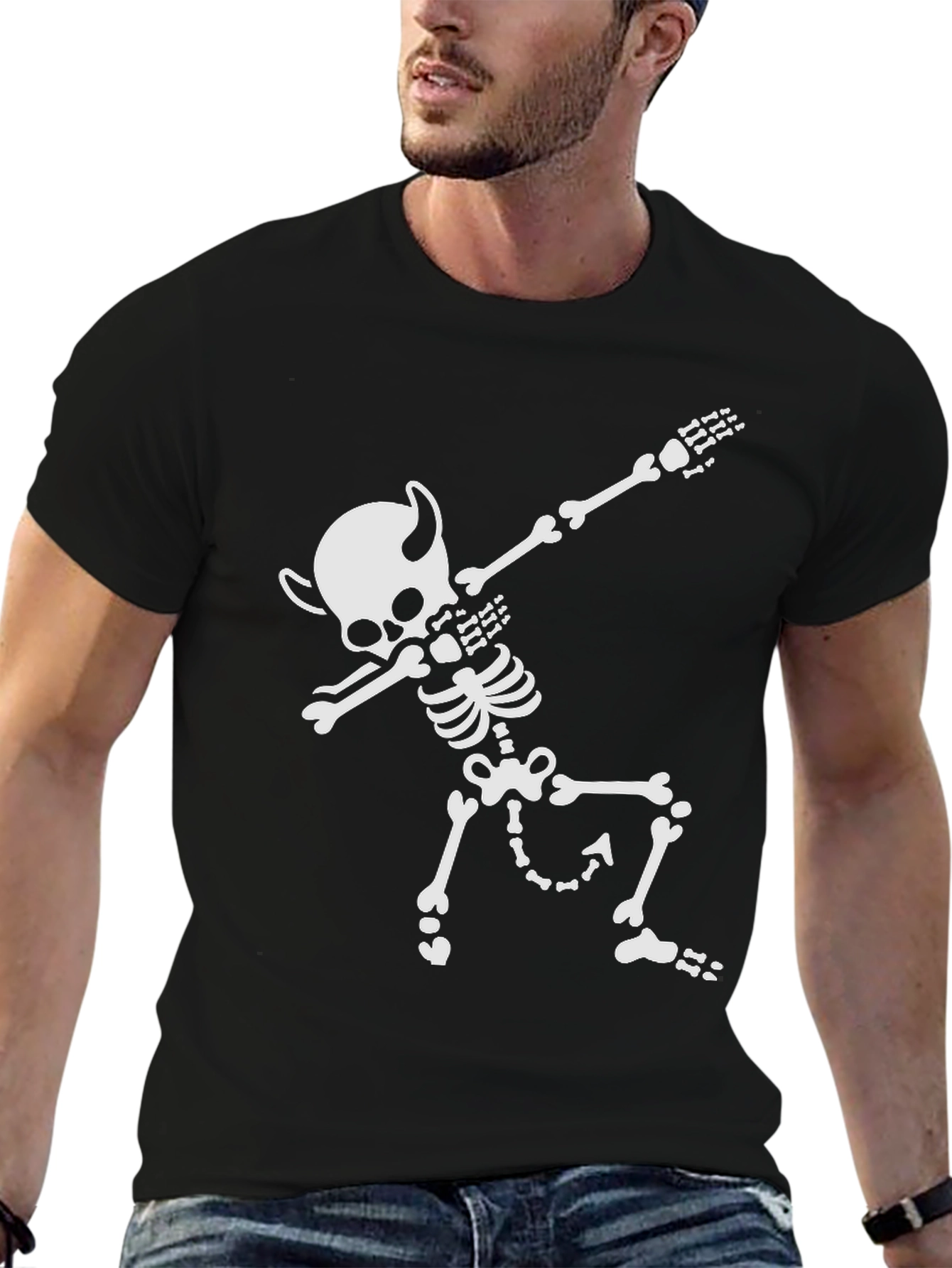 Dabbing Devil Skeleton T-Shirt - Halloween Tee