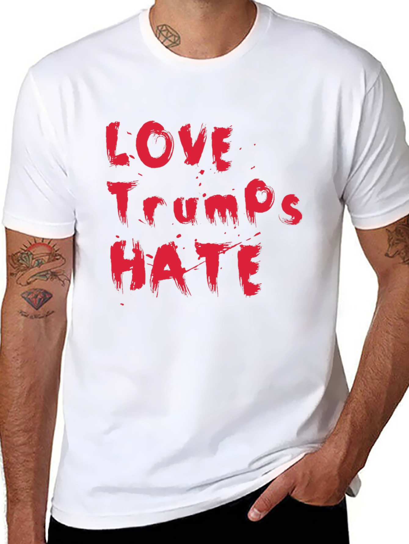 Love Trumps Hate Black Cotton T-Shirt