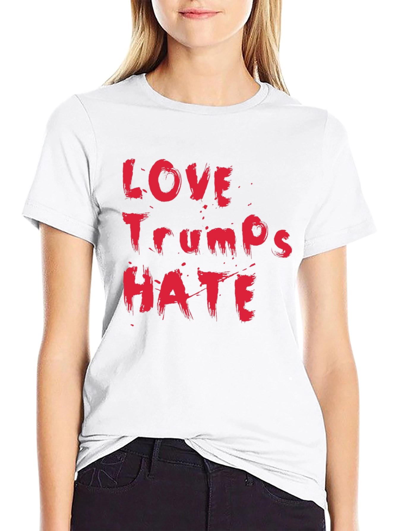 Love Trumps Hate Black Cotton T-Shirt