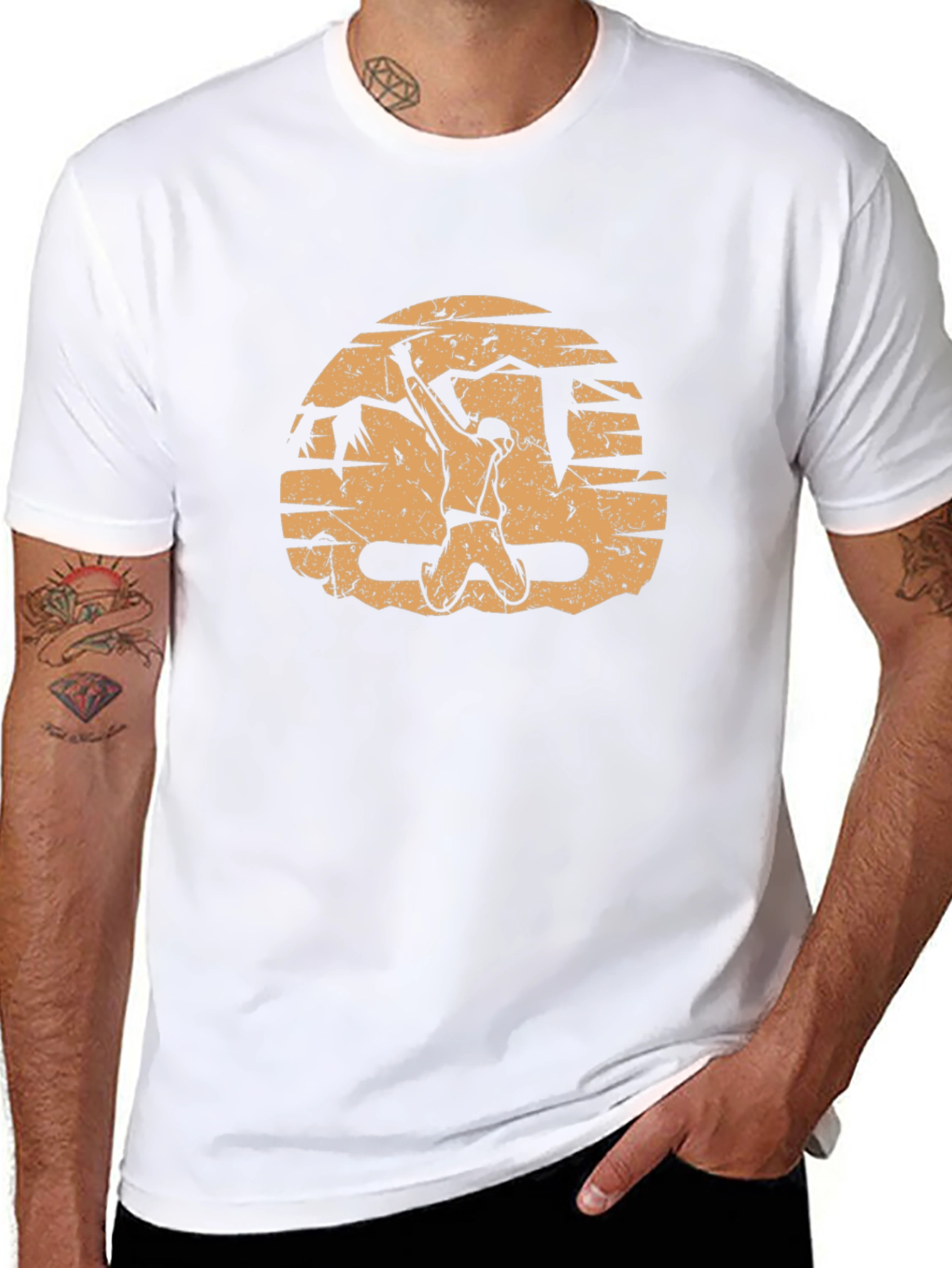 Climber Graphic Tee - Distressed Rock Climbing Design