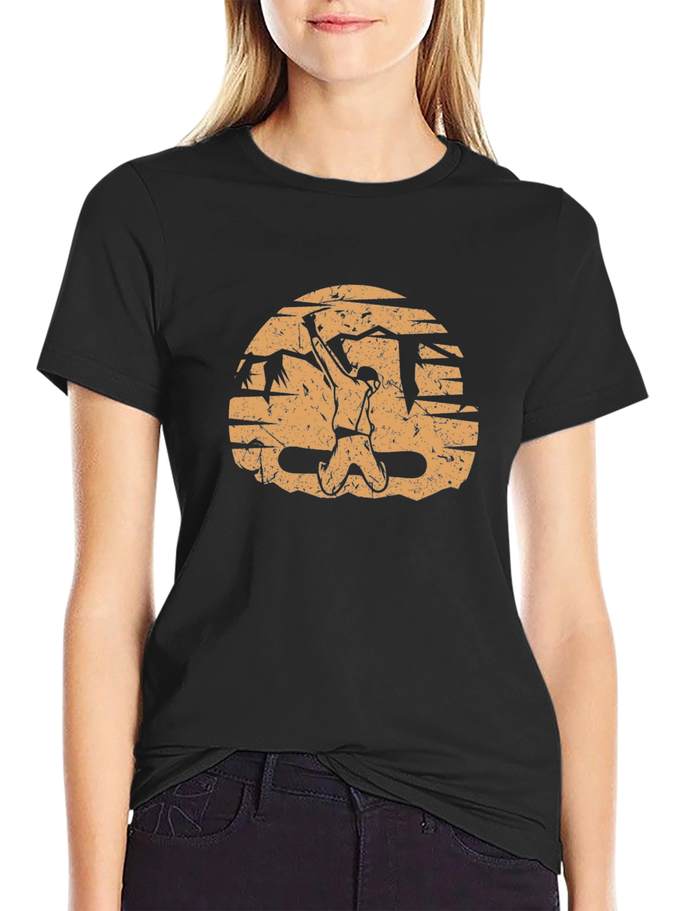 Climber Graphic Tee - Distressed Rock Climbing Design
