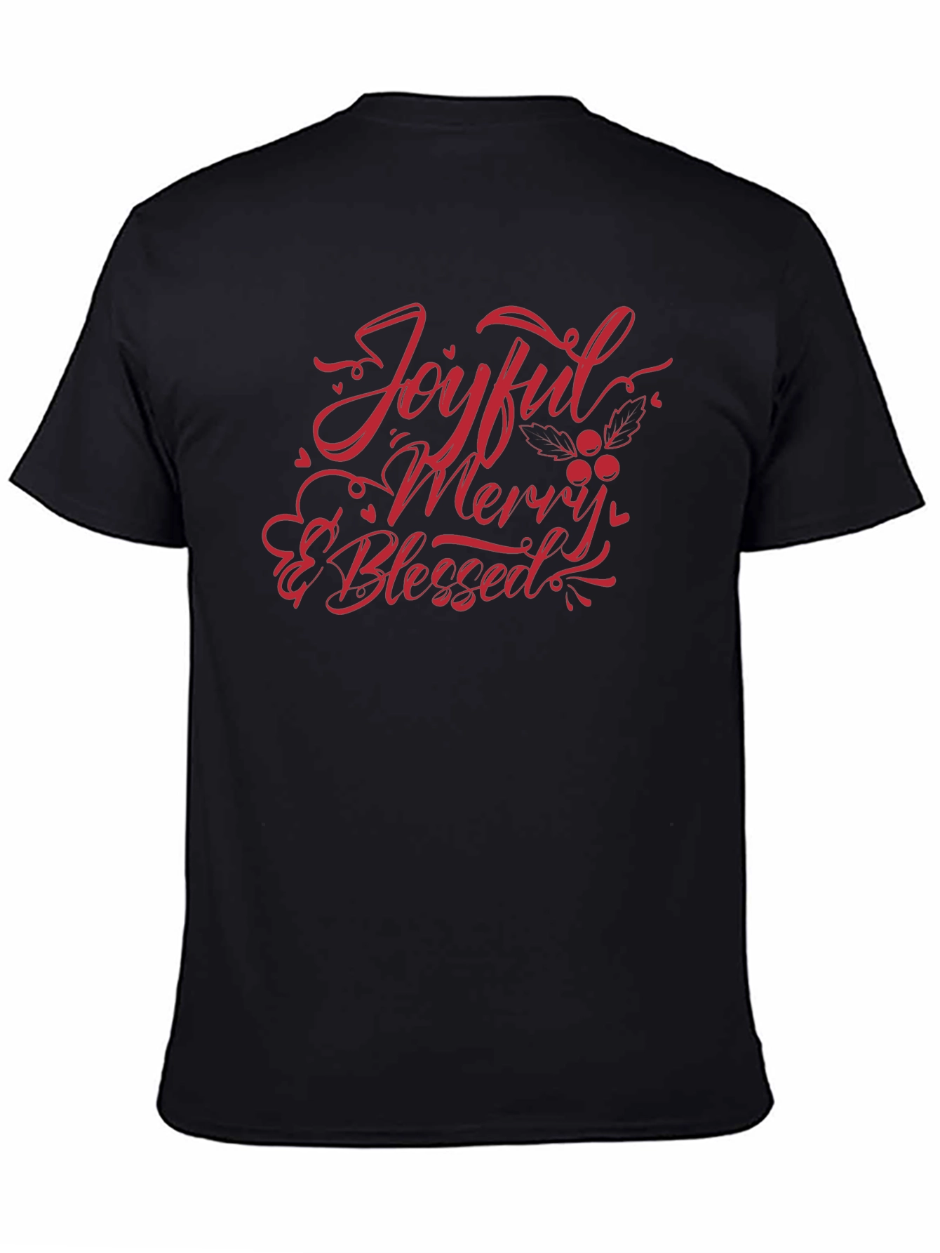 Joyful Merry & Blessed Black T-Shirt