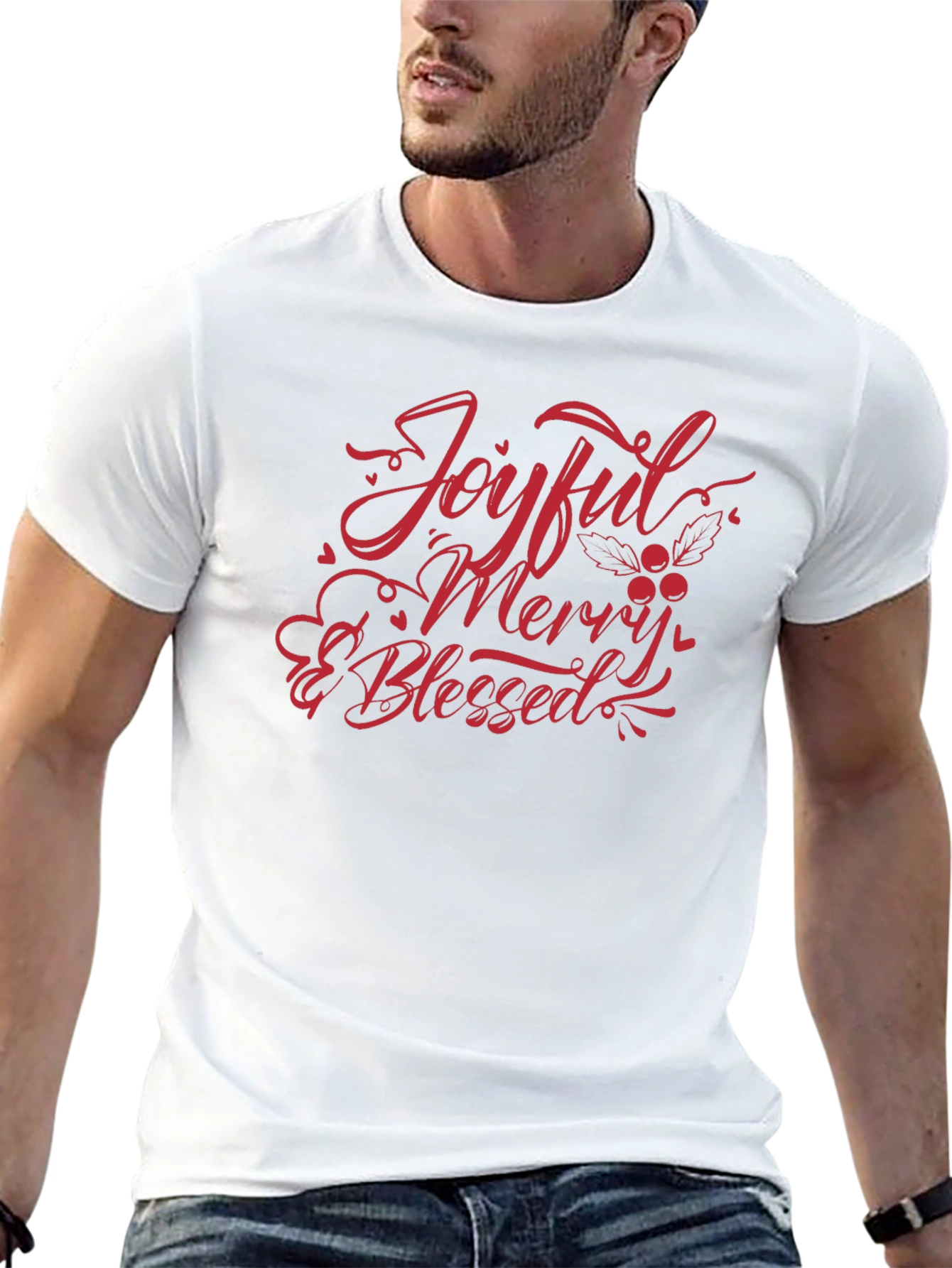 Joyful Merry & Blessed Black T-Shirt