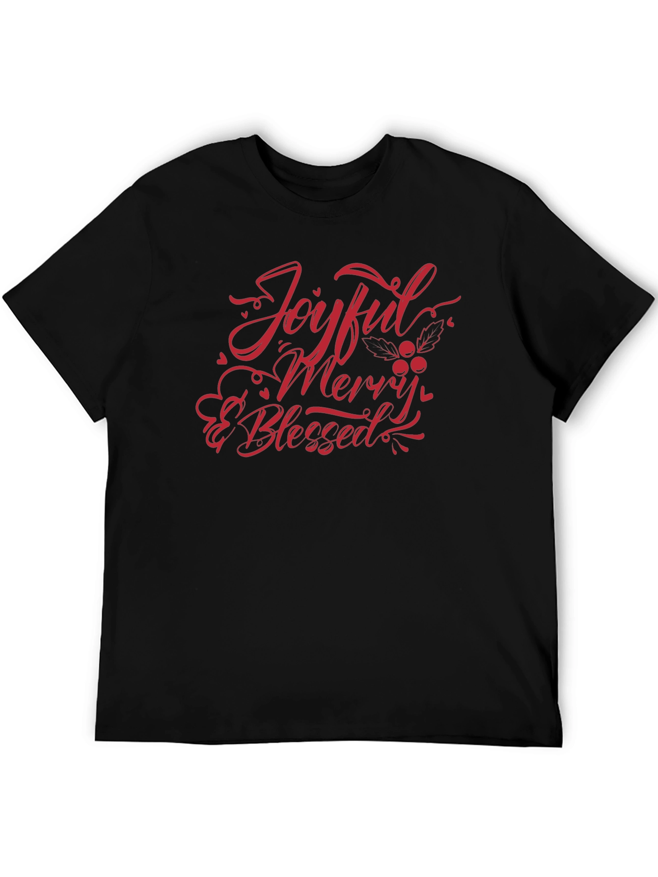 Joyful Merry & Blessed Black T-Shirt