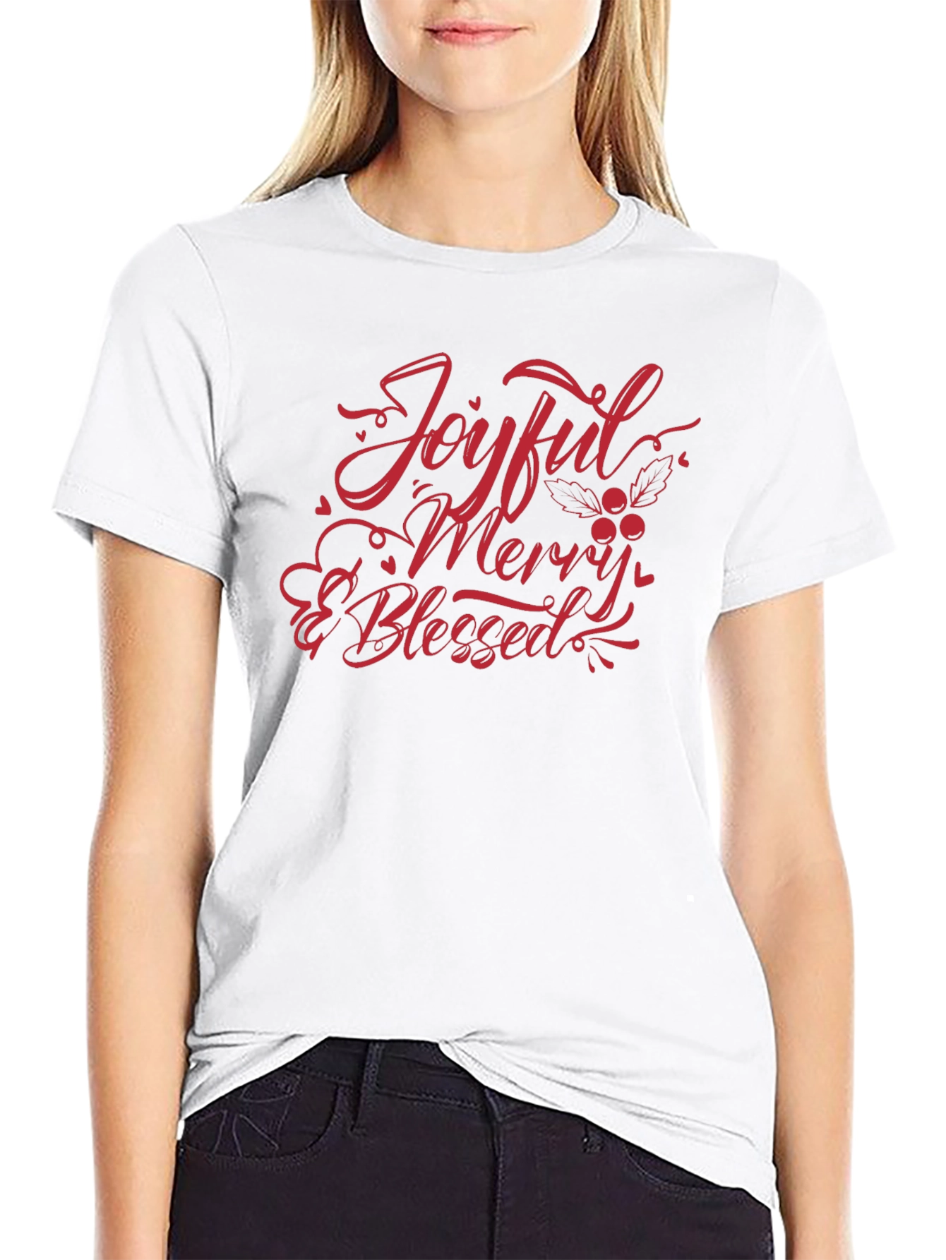 Joyful Merry & Blessed Black T-Shirt