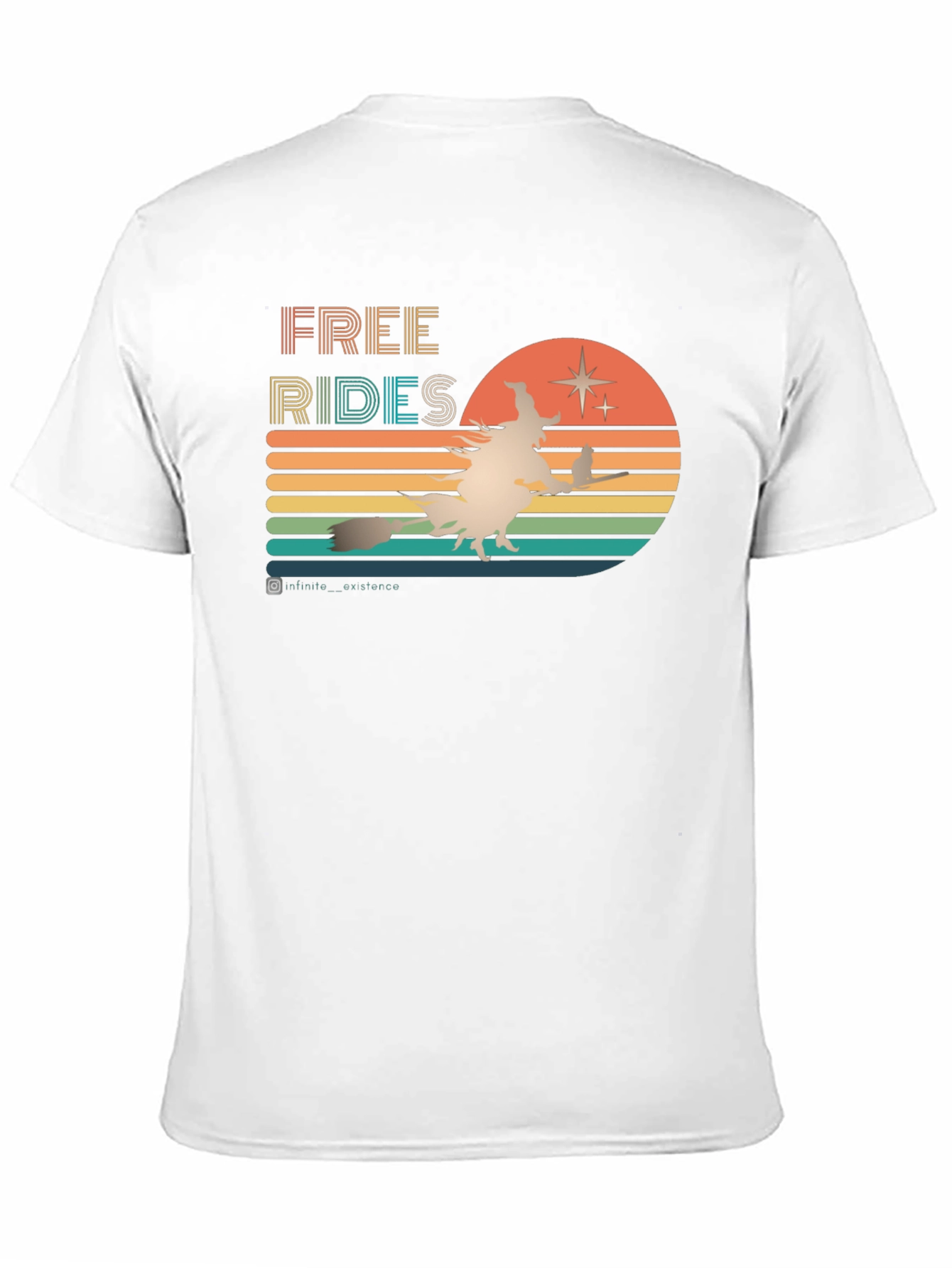 Retro Halloween T-Shirt: Free Rides Witch Design