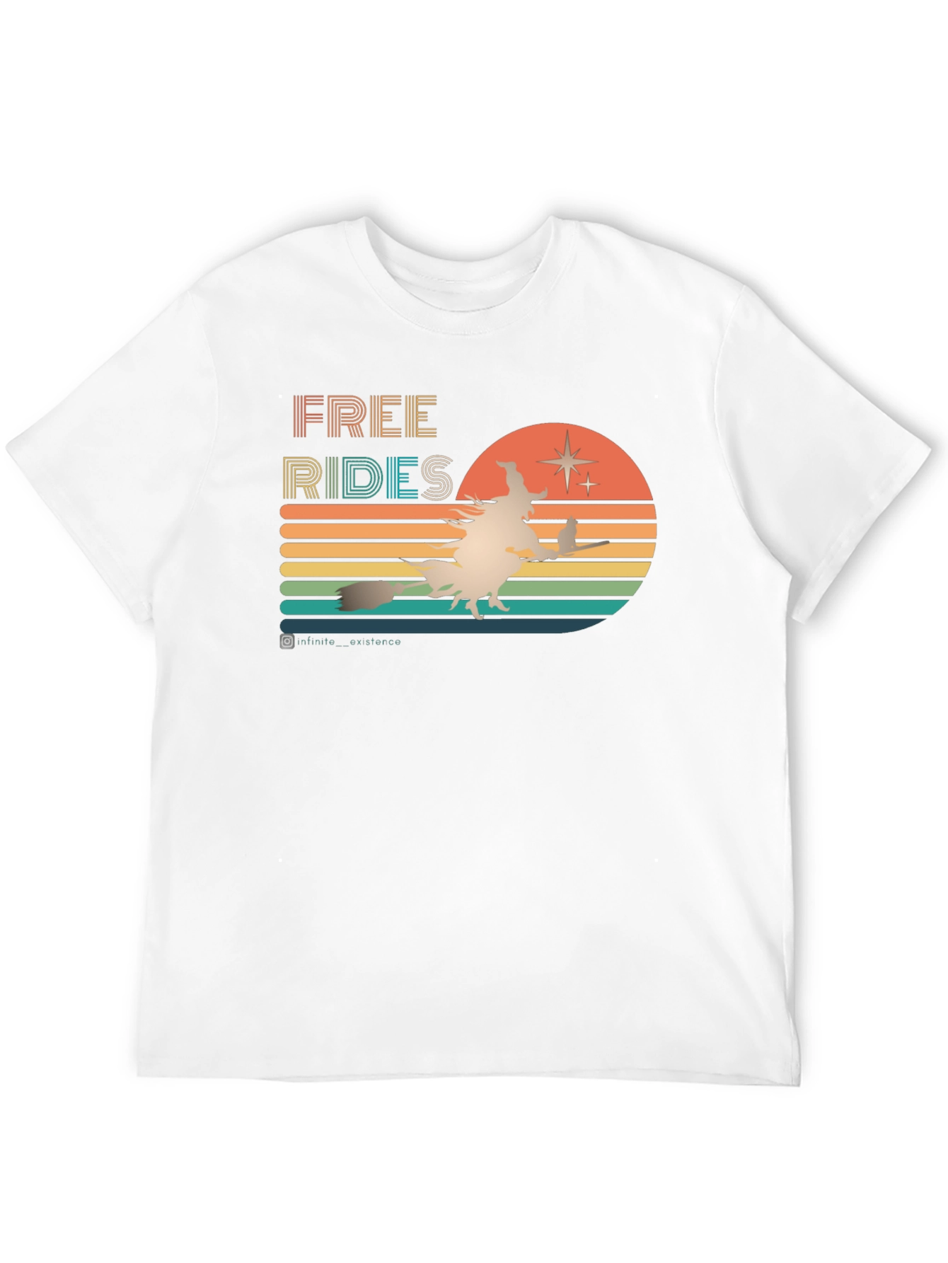 Retro Halloween T-Shirt: Free Rides Witch Design