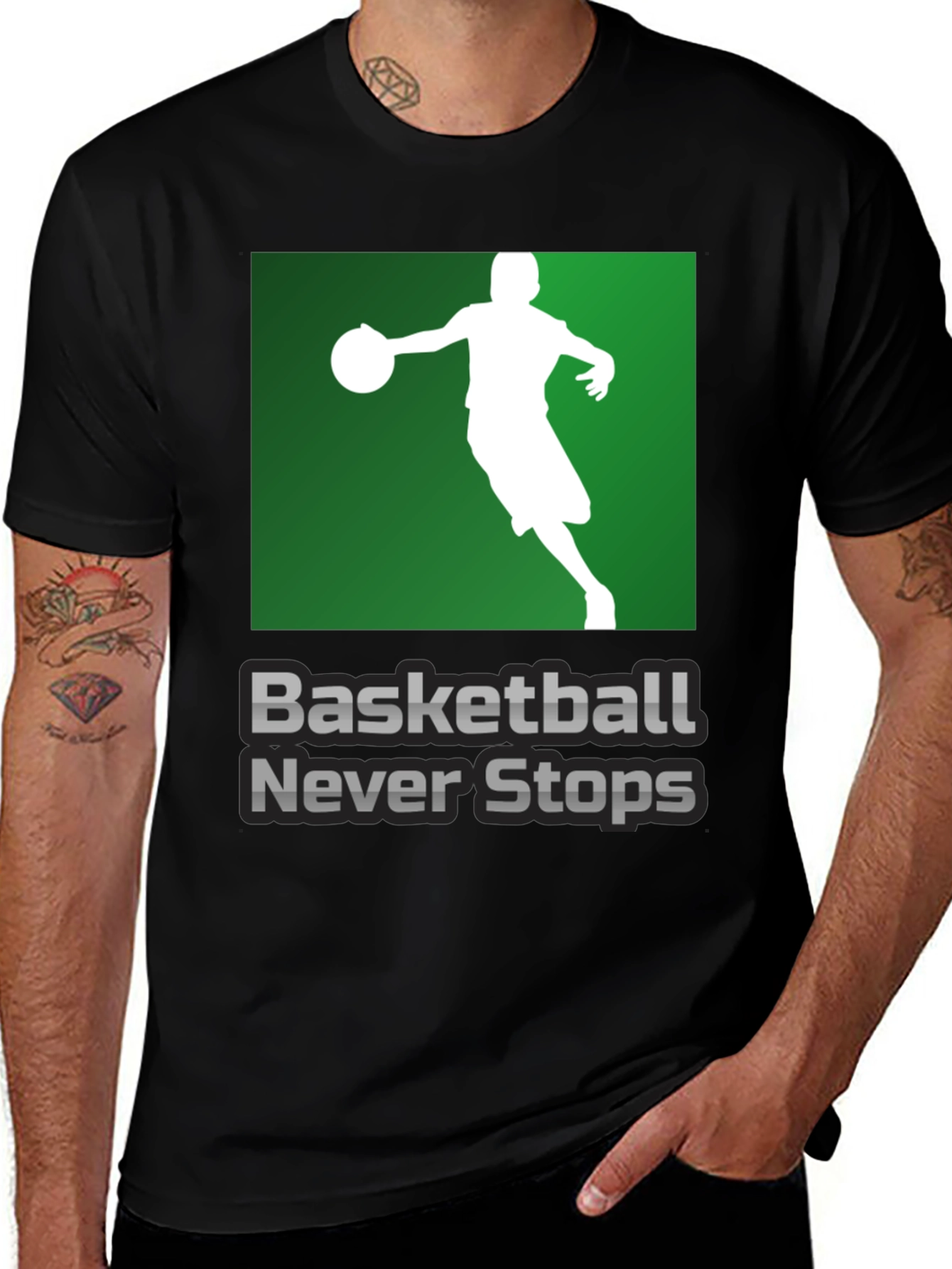 Basketball Never Stops Graphic T-Shirt