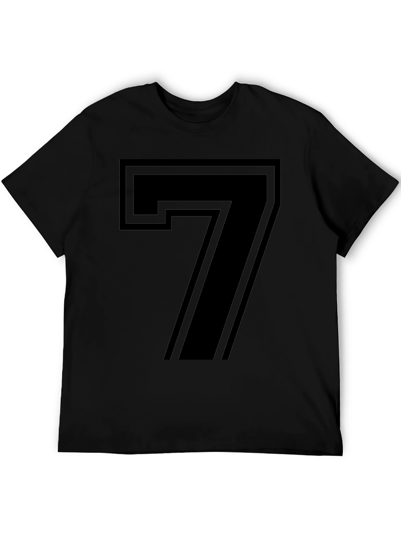 Bold Number 7 Graphic Tee - Stylish Black T-Shirt