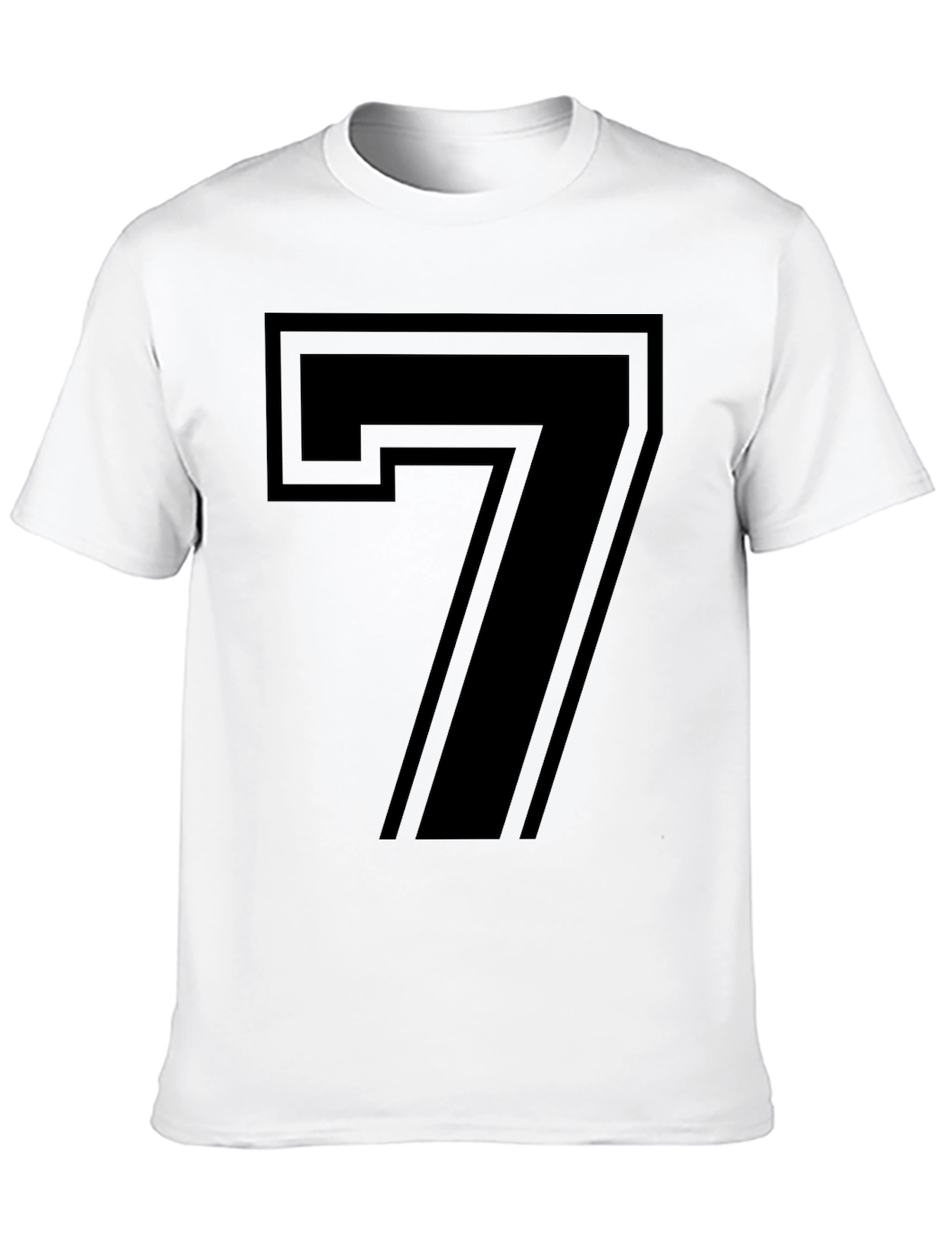 Bold Number 7 Graphic Tee - Stylish Black T-Shirt