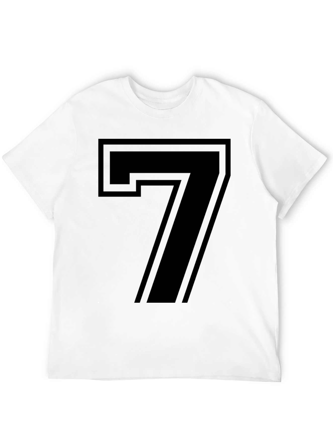 Bold Number 7 Graphic Tee - Stylish Black T-Shirt