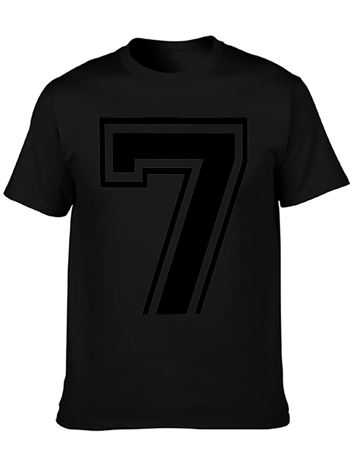 Bold Number 7 Graphic Tee - Stylish Black T-Shirt