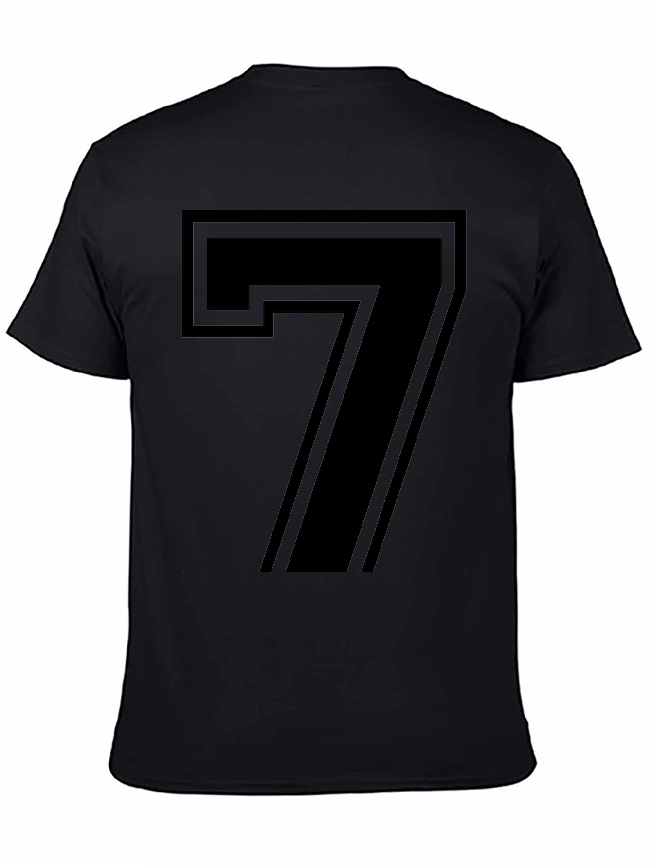 Bold Number 7 Graphic Tee - Stylish Black T-Shirt