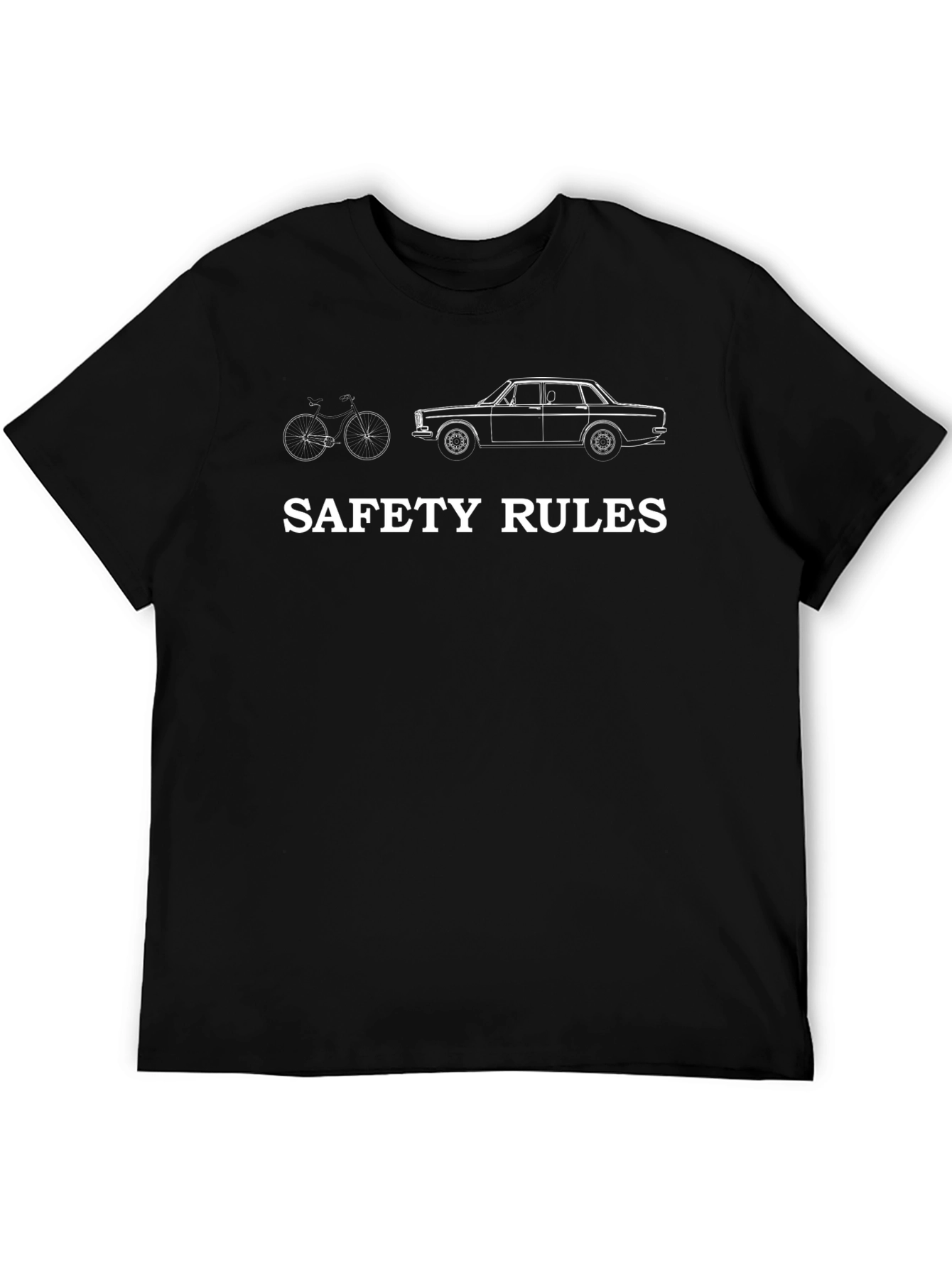 Safety Rules Bicycle & Car Graphic T-Shirt