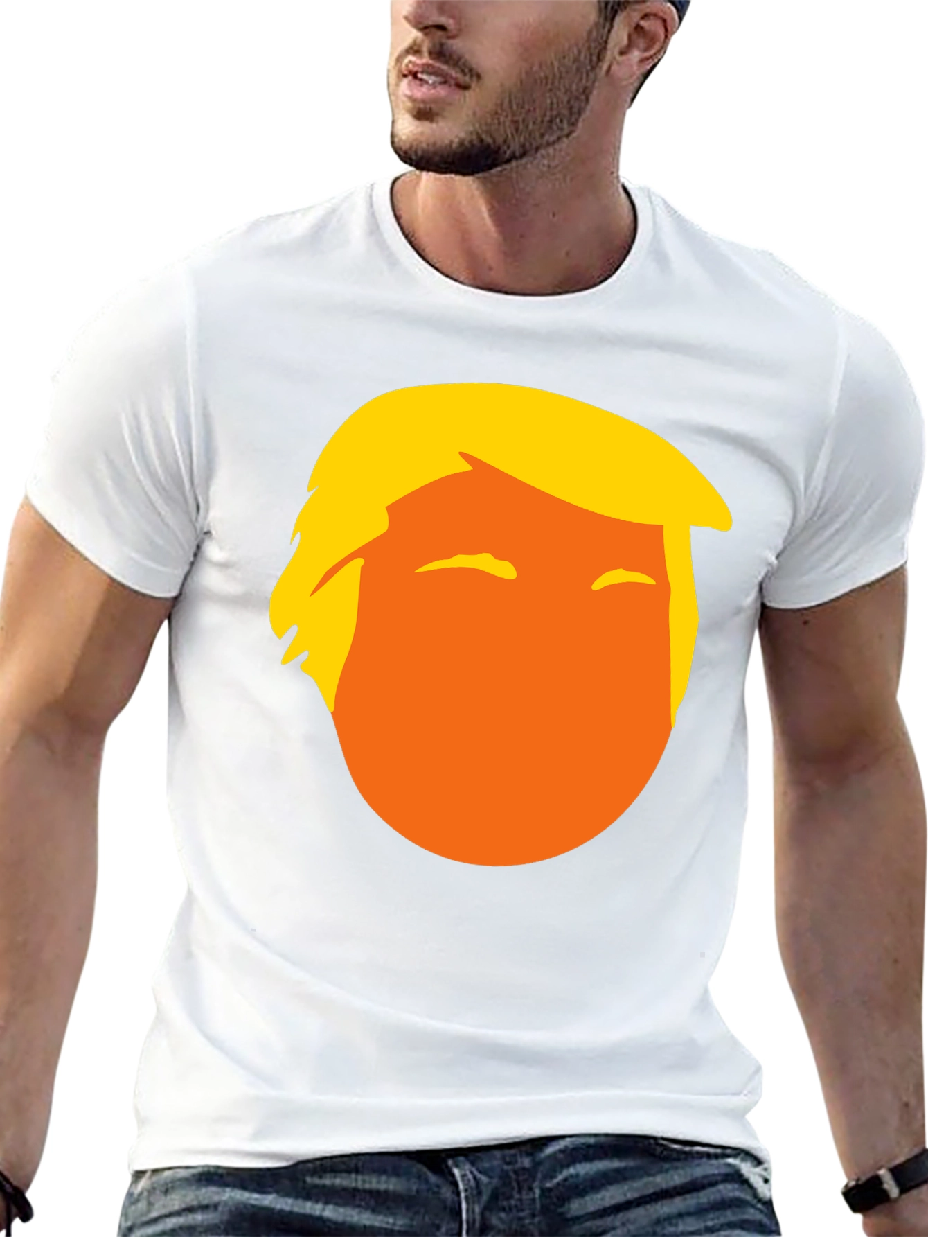 Donald Trump Silhouette Graphic Tee - Black Cotton Blend