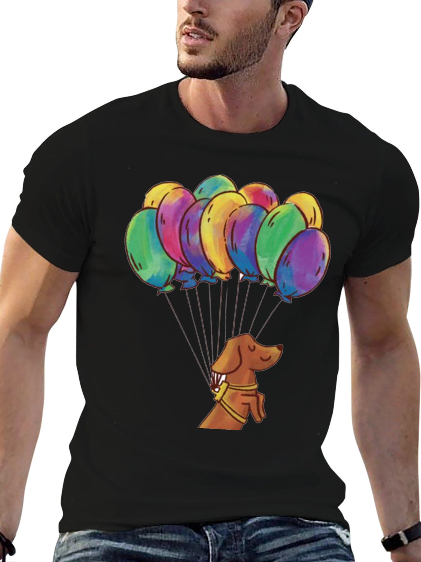 Dachshund Balloon Ride Graphic Tee