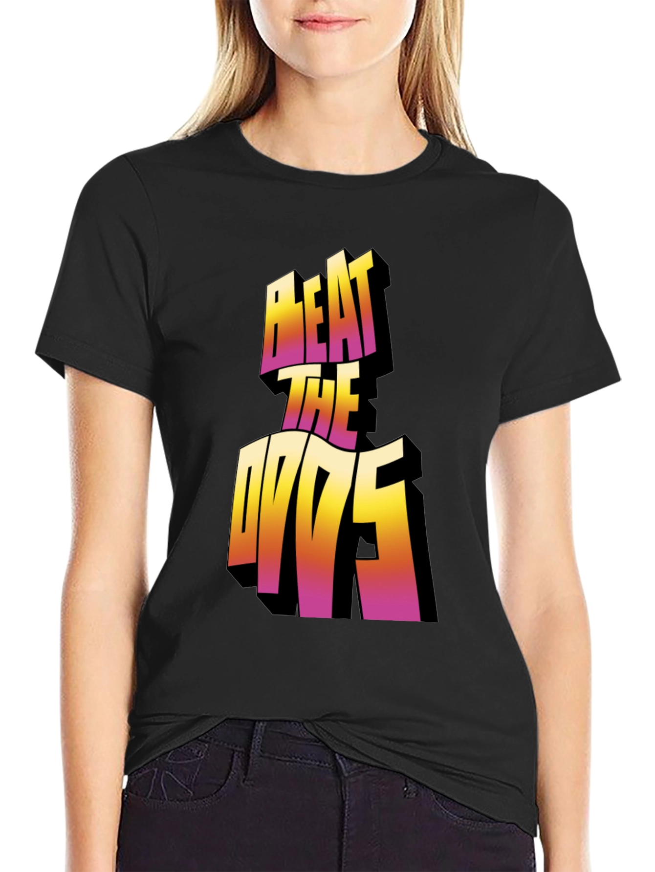 Beat The Odds Graphic Tee - Black Cotton Blend