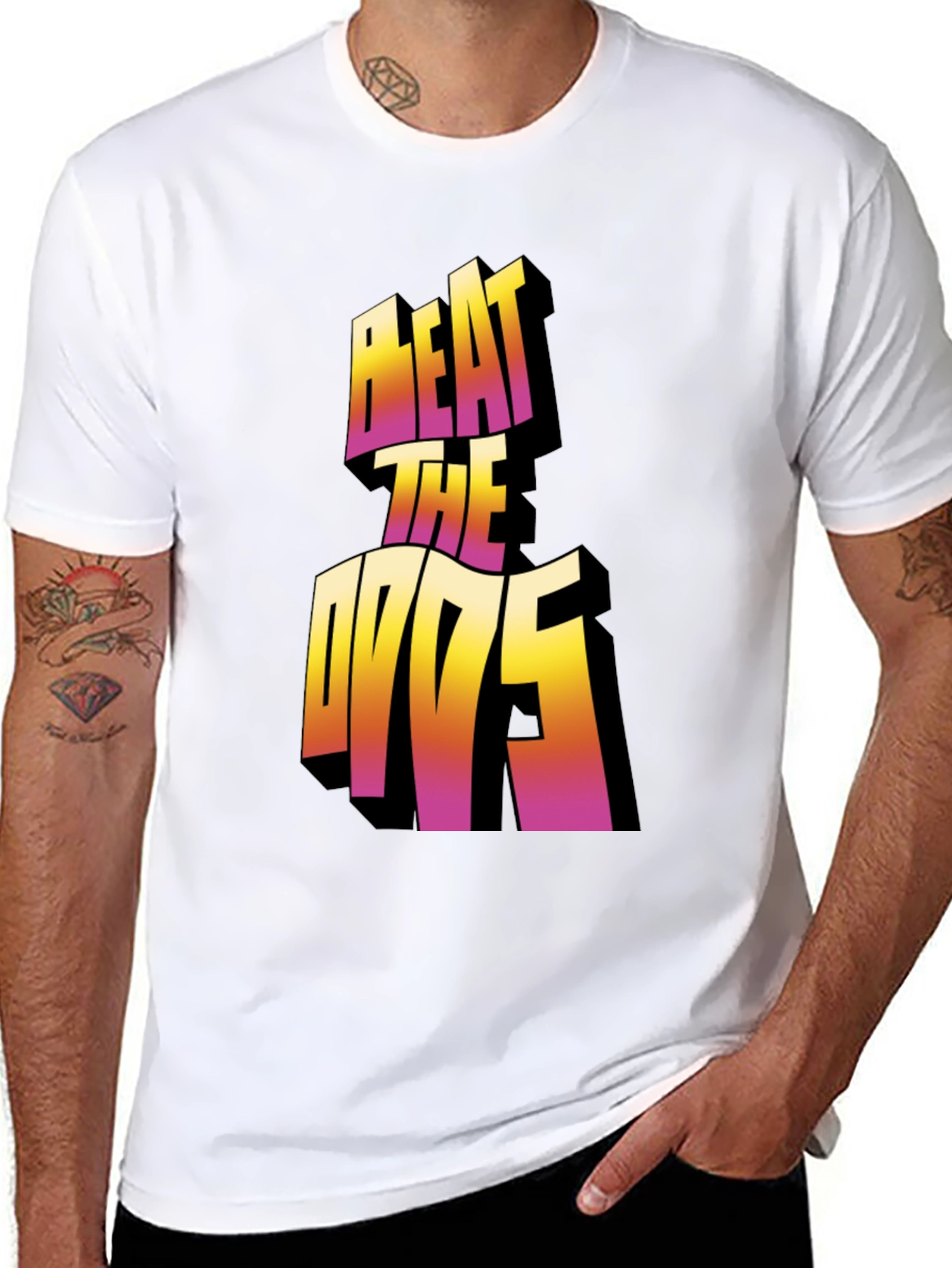 Beat The Odds Graphic Tee - Black Cotton Blend