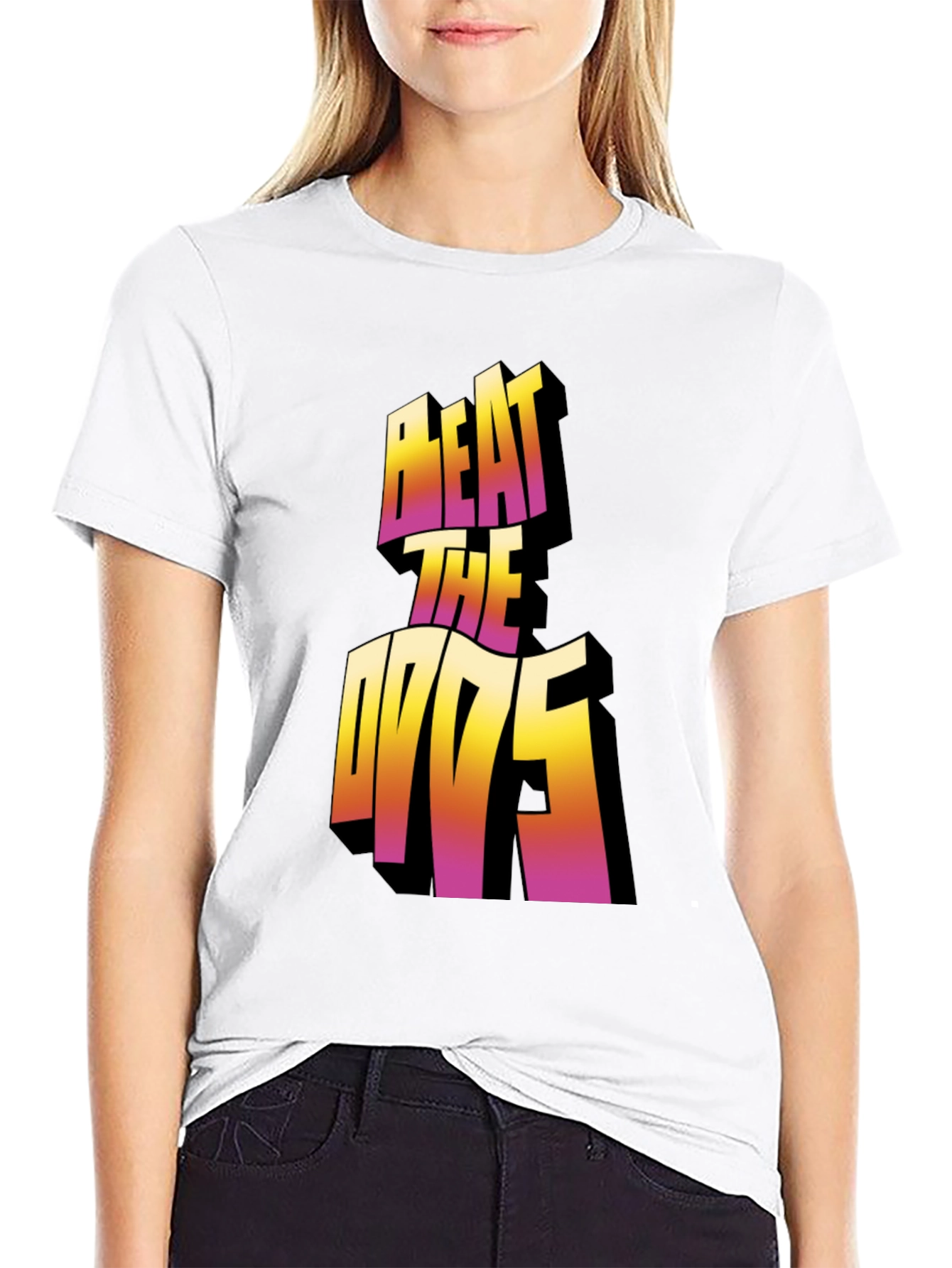 Beat The Odds Graphic Tee - Black Cotton Blend