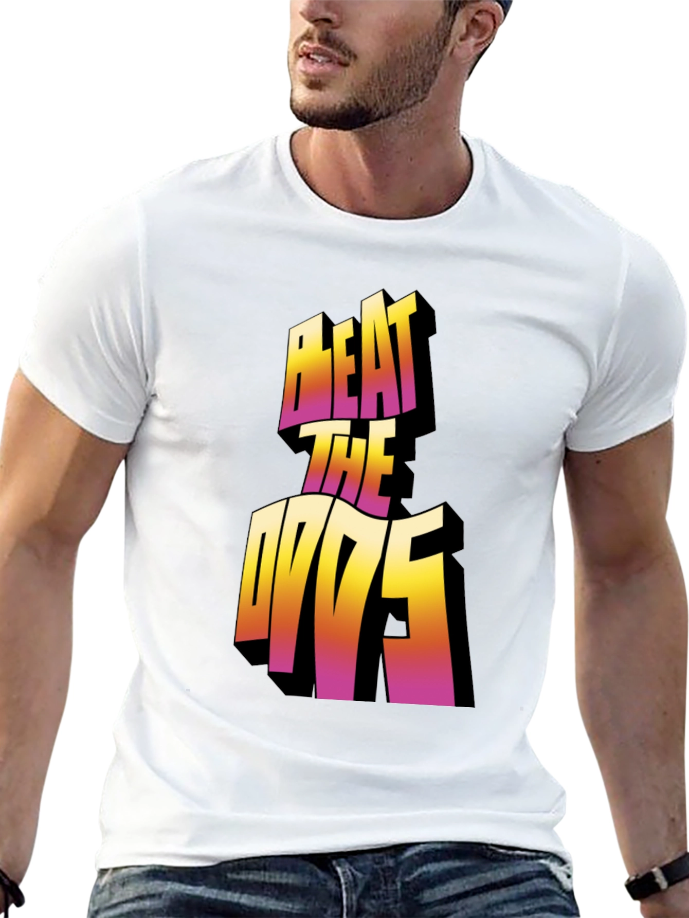 Beat The Odds Graphic Tee - Black Cotton Blend